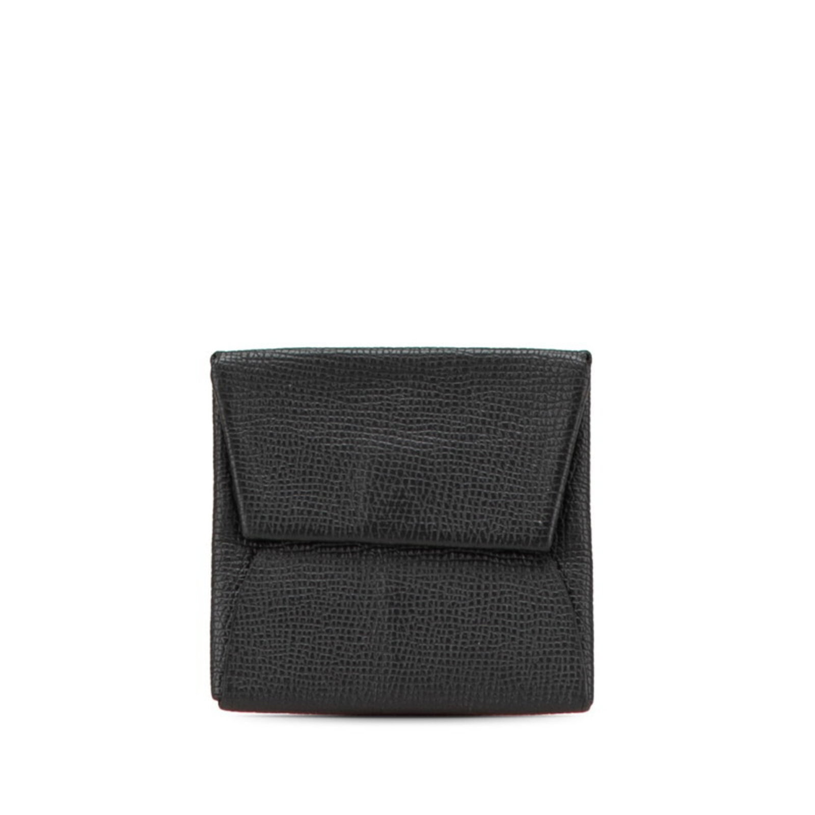Hermes Coin Purse/ Coin Case Epsom Leather: Hermes Coin Purse/ Coin Case Epsom Leather Epsom leather craftsmanship shines in this sleek black coin purse/coin case from the Hermes Bastia line. Made with attention to detail, its compact size and