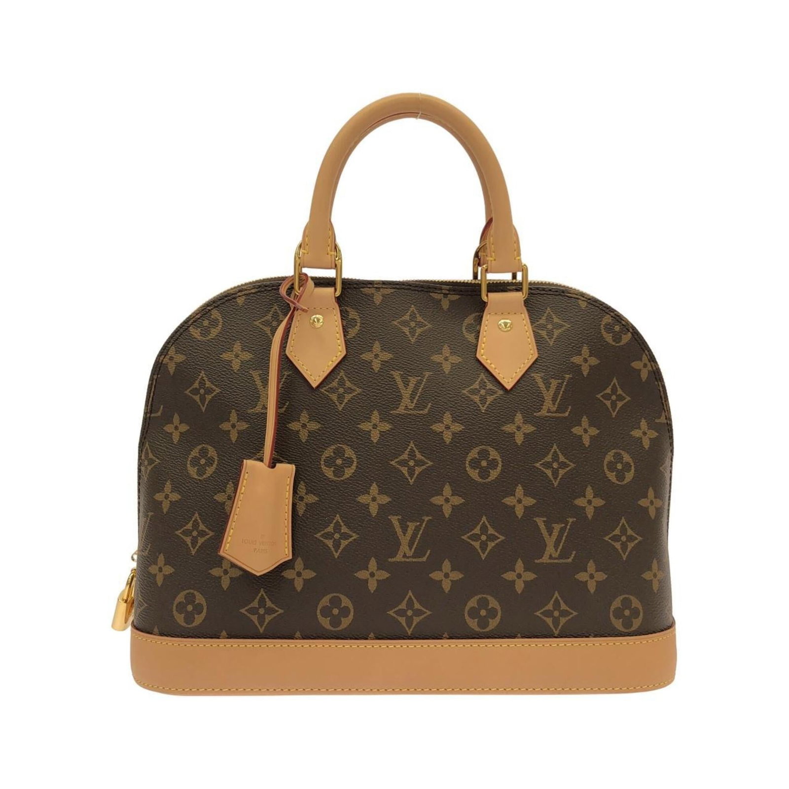 Louis Vuitton Handbag Monogram: Louis Vuitton Handbag Monogram Monogrammed luxury awaits with this Louis Vuitton Handbag, boasting the iconic monogram pattern in rich Marron hue. Measuring 23.5cm x 31.5cm x 15cm, its sleek design an