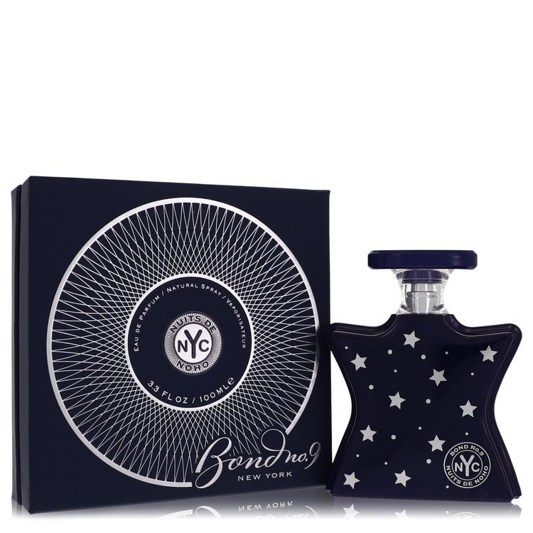 Nuits De Noho by Bond No. 9 Eau De Parfum Spray 3.3 oz: Nuits De Noho by Bond No. 9 Eau De Parfum Spray 3.3 oz Mandarin, Pineapple Leaves, Jasmine, Rosewood, Patchouli, Vanilla, and Gray Musk come together in Nuits De Noho by Bond No. 9, a unique blend lau