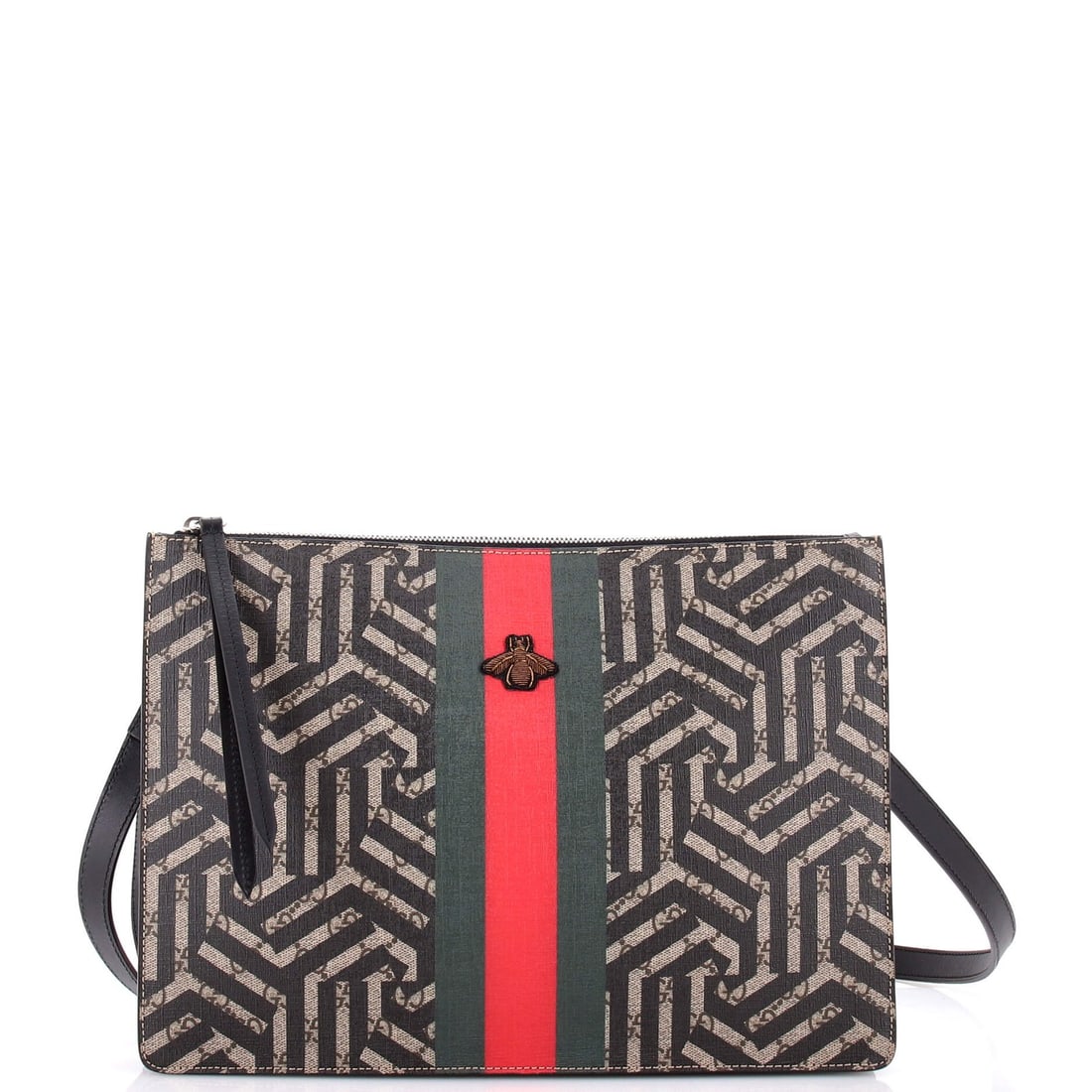 Bee Web Bag Large Caleido Gucci GG Coated Canvas Messenger: Bee Web Bag Large Caleido Gucci GG Coated Canvas Messenger Canvas Coated Gucci Messenger Bag with Silver Hardware, featuring the iconic Bee Web Caleido design in black. This large messenger bag boasts