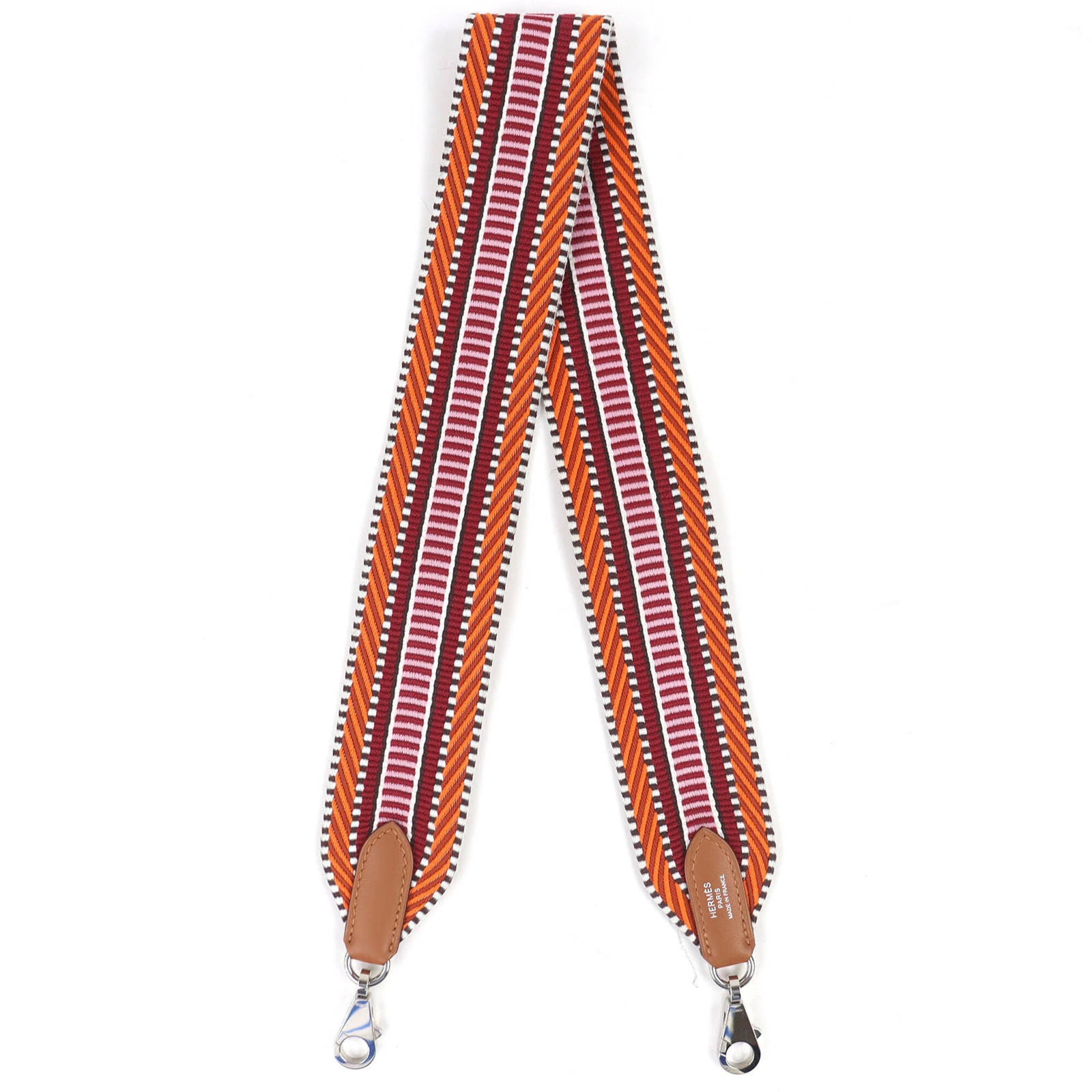 Swift Hermes Leather Strap Toile: Swift Hermes Leather Strap Toile Swift Hermes Leather Strap Toile in gold and orange hues, featuring the iconic Swift pattern. Made from high-quality Swift leather, this strap boasts a sleek design wi