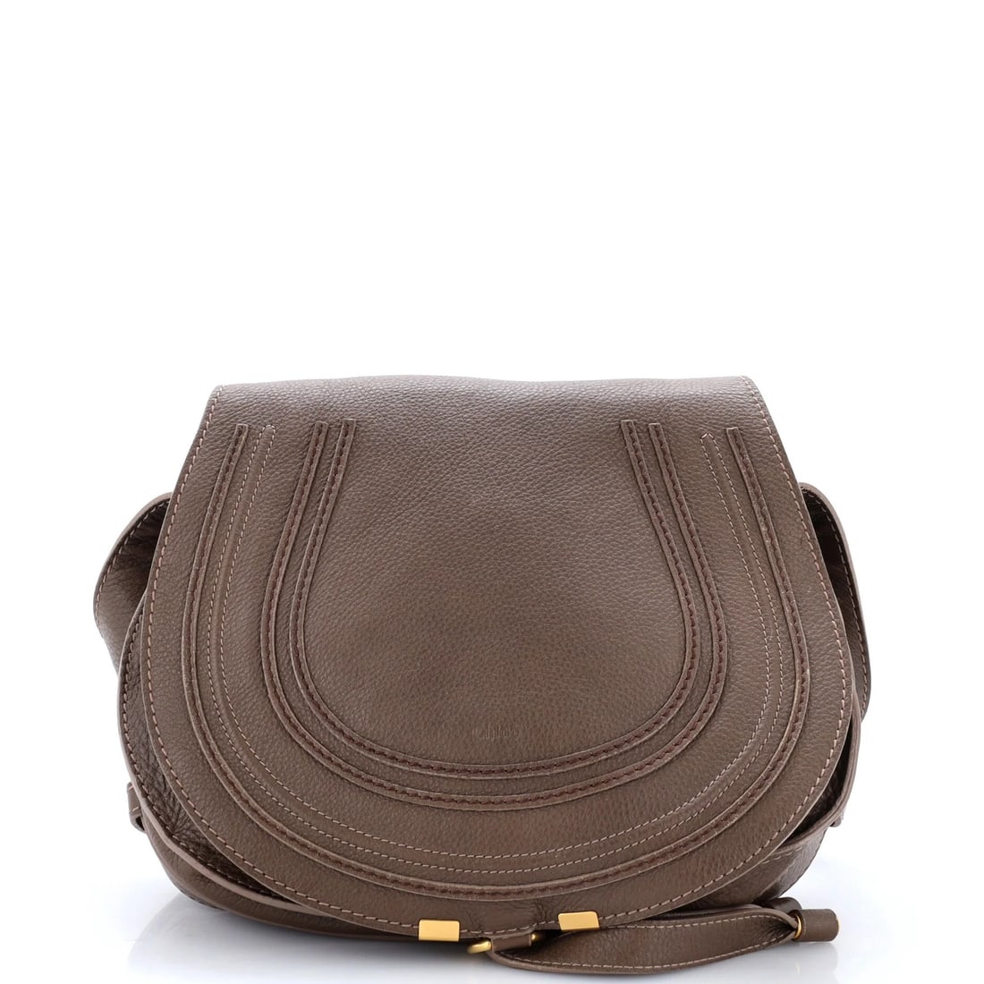 Chloe Marcie Crossbody Bag Leather Medium: Chloe Marcie Crossbody Bag Leather Medium The Chloe Marcie Crossbody Bag Leather Medium boasts a rich, brown leather exterior with subtle scuffs and creases. Its medium size features a handle drop of 
