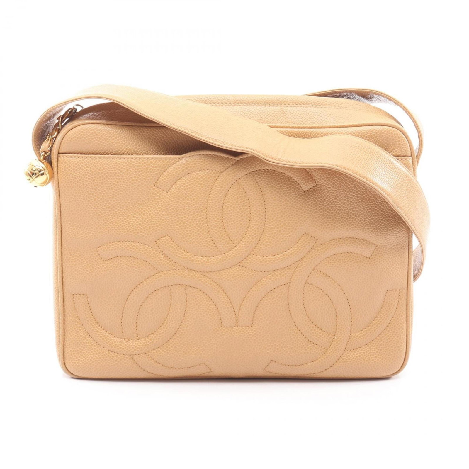 Calfskin handbag bag shoulder Chanel: Calfskin handbag bag shoulder Chanel Grained Calfskin Handbag Bag Shoulder Chanel - A Timeless Beige Classic. This exquisite handbag features genuine grained calfskin material, adorned with elegant