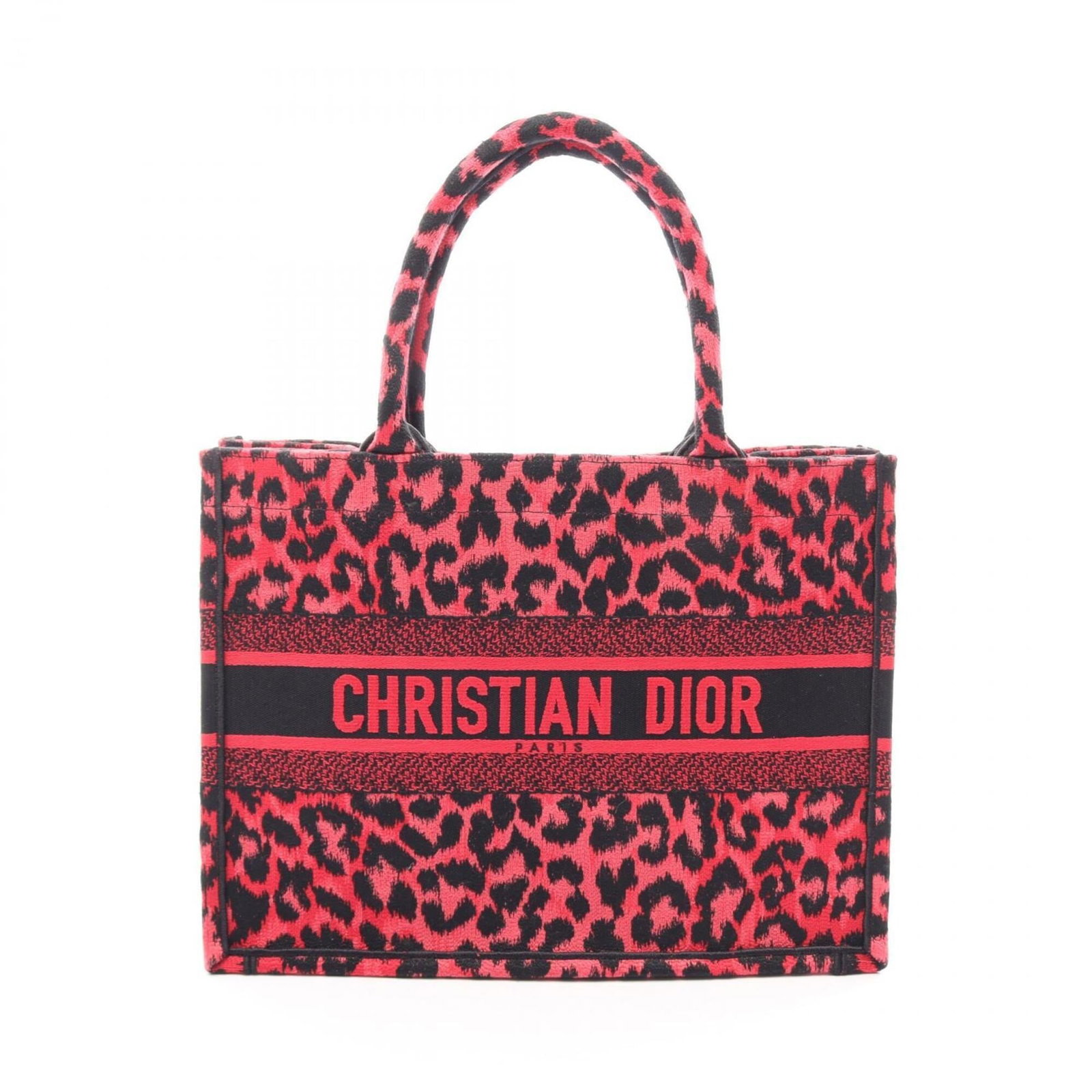 Dior Handbag Canvas Tote Christian: Dior Handbag Canvas Tote Christian Canvas tote bag from Christian Dior's iconic collection, featuring a striking black and red color combination. Measuring 27cm x 36cm x 14cm, this stylish tote