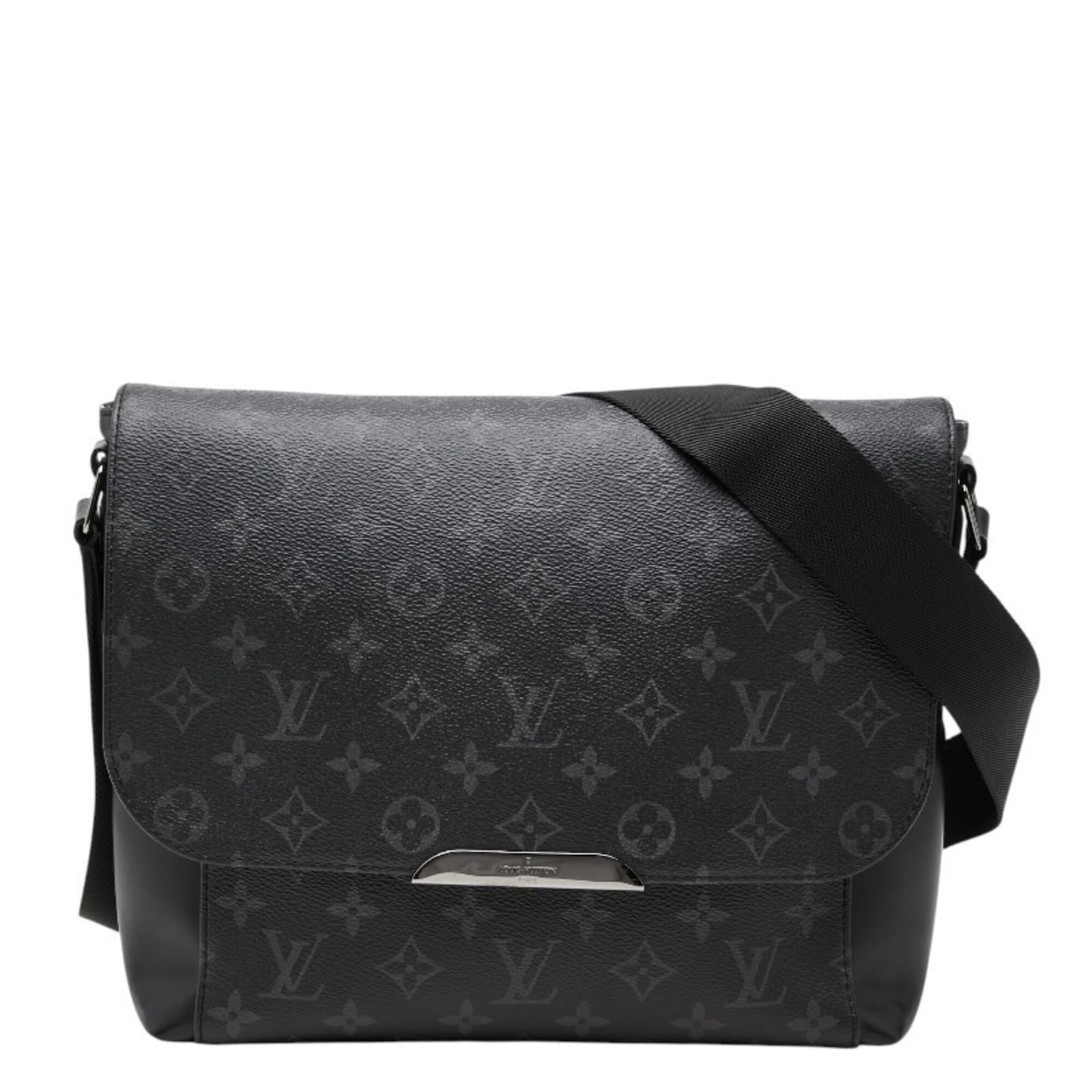 Louis Vuitton PVC Leather Bag Shoulder: Louis Vuitton PVC Leather Bag Shoulder The Louis Vuitton PVC Leather Bag Shoulder boasts sleek, modern design with its black PVC and leather material combination. Measuring 22.5cm x 26cm x 9cm, it