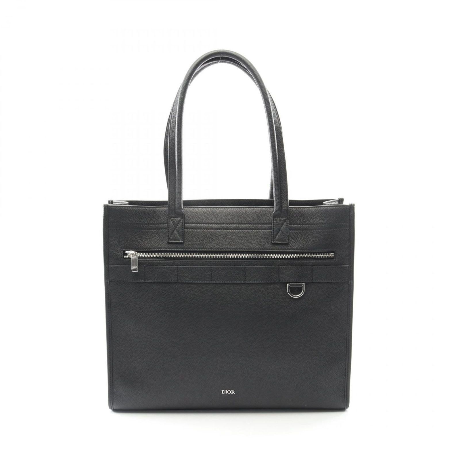 Christian Dior Tote Bag Leather: Christian Dior Tote Bag Leather Christian Dior's iconic tote bag is crafted from rich, black leather, offering a sleek and sophisticated design. Measuring 34cm x 40.5cm x 11cm, this stylish accessory