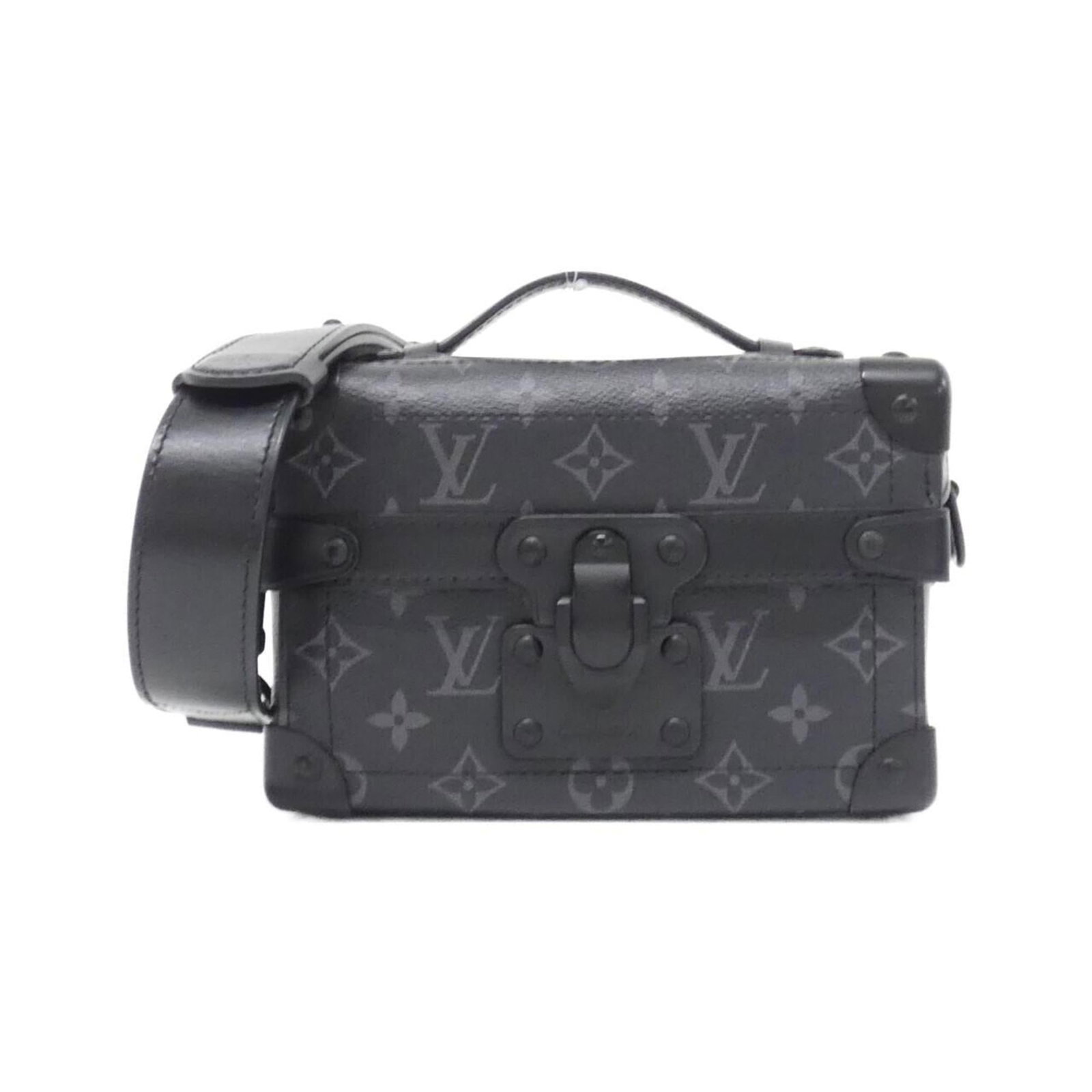 Shoulder bag coated canvas by Louis Vuitton: Shoulder bag coated canvas by Louis Vuitton Coated canvas by Louis Vuitton, featuring a sleek black design with durable construction. This shoulder bag comes complete with a dust bag and adjustable