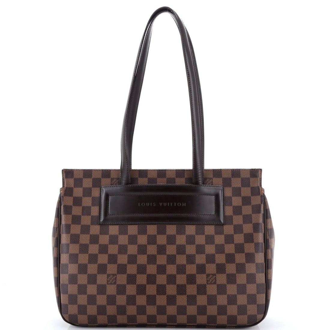 Handbag Louis Vuitton Damier Parioli: Handbag Louis Vuitton Damier Parioli Brown Louis Vuitton Damier Parioli shoulder bag with minor scuffs, creases, and corner wear. The canvas-coated exterior features a classic design with gold