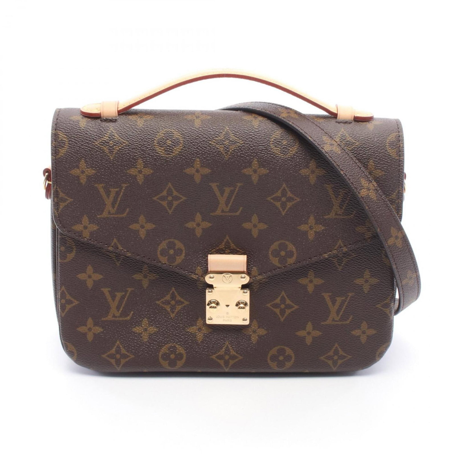 Handbag Coated Canvas Leather Pochette Louis Vuitton (1 of 7)