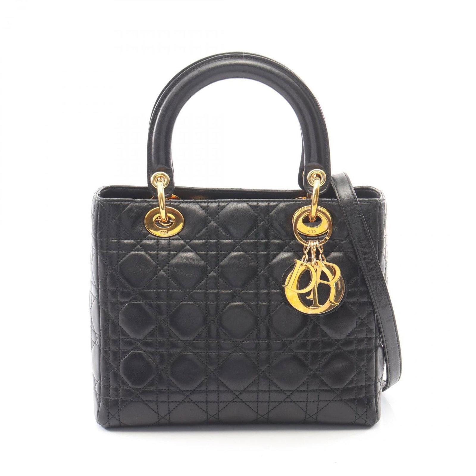 Handbag Christian Dior Leather: Handbag Christian Dior Leather The Christian Dior leather handbag boasts sleek black leather and precise measurements, measuring 20cm x 24cm x 11cm. Its compact size makes it a stylish accessory for
