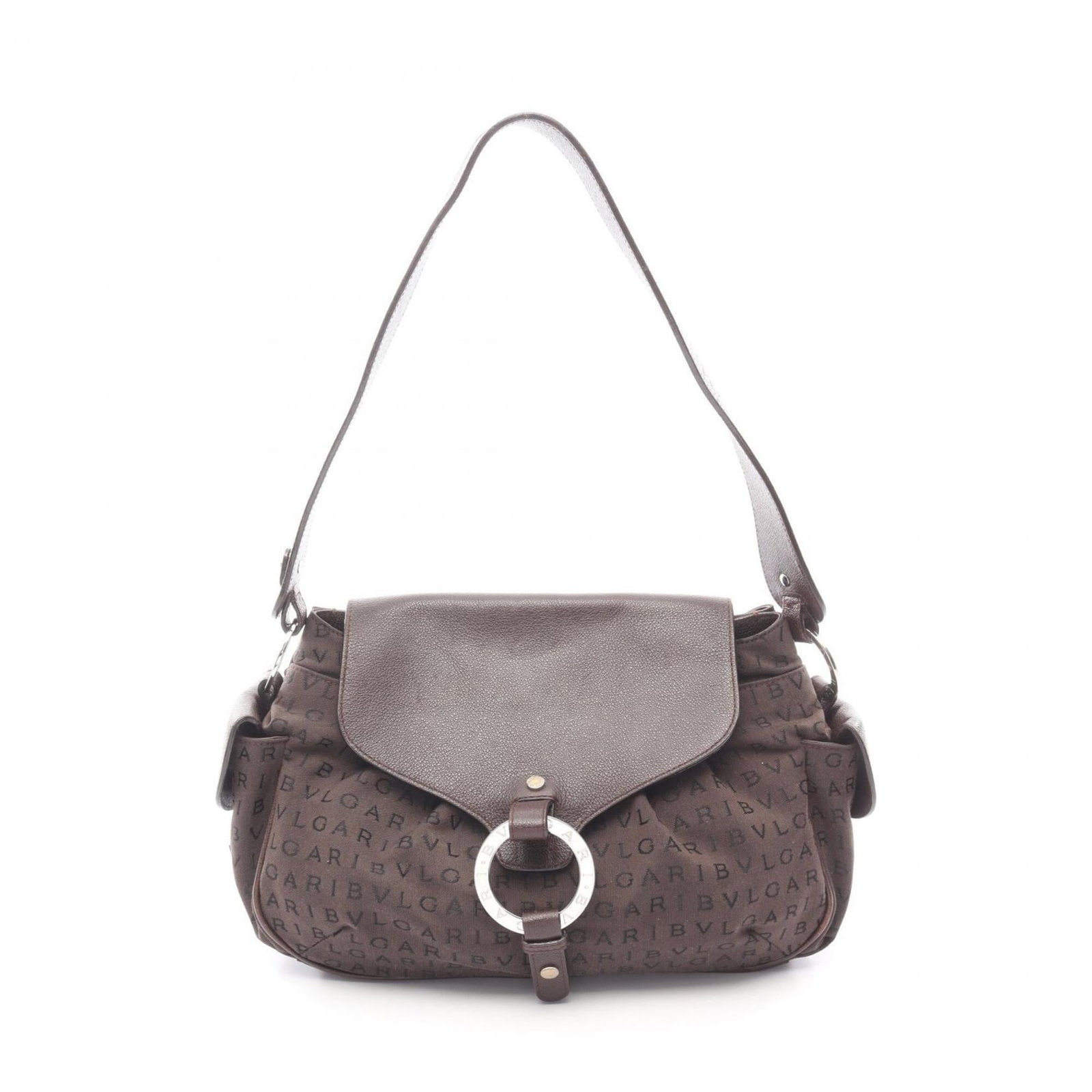 Bvlgari Handbag Shoulder Bag Canvas Leather: Bvlgari Handbag Shoulder Bag Canvas Leather Bvlgari Handbag Shoulder Bag Canvas Leather - A stylish and versatile shoulder bag with a unique blend of canvas and leather materials, available in a rich 