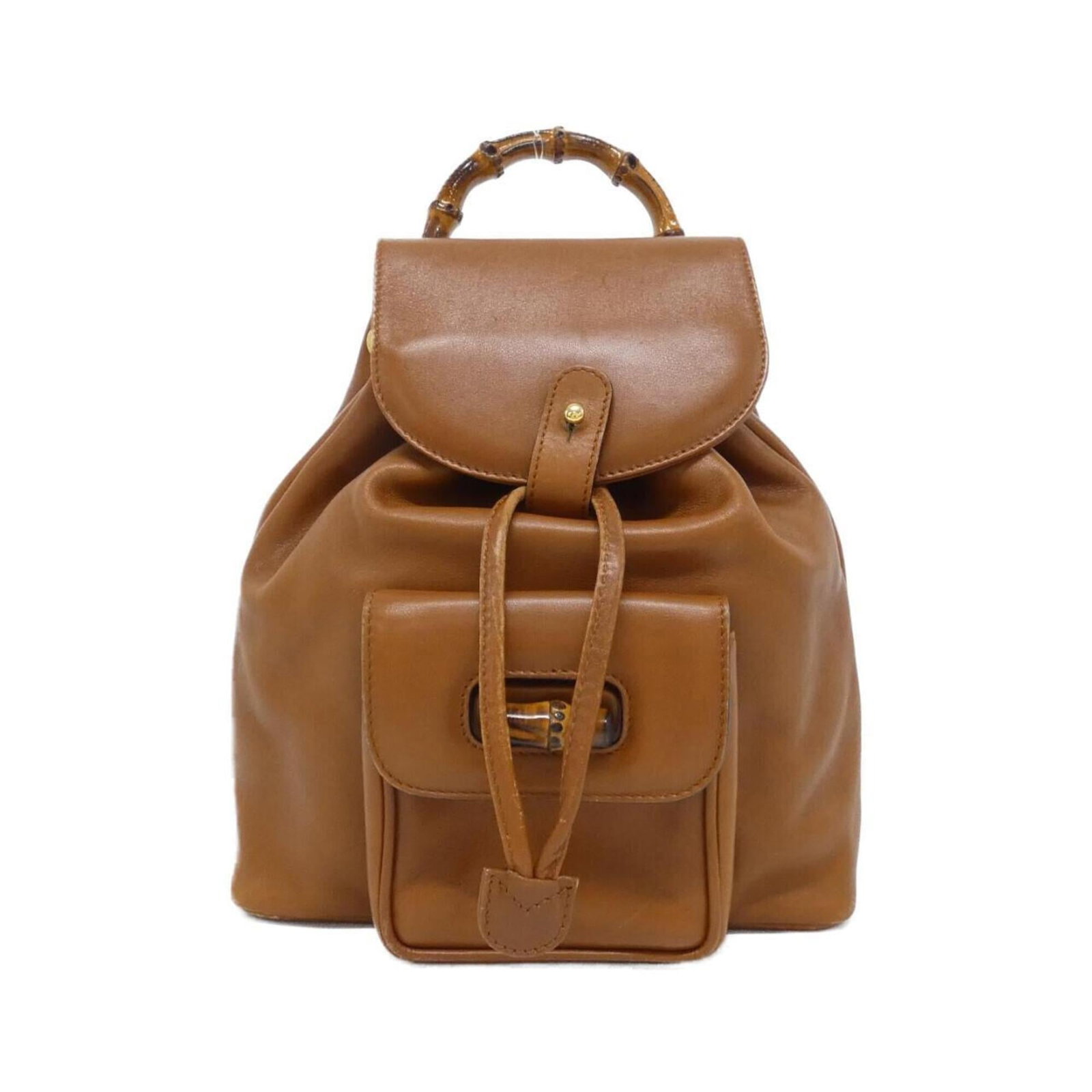 Backpack Leather from Gucci: Backpack Leather from Gucci Light brown leather backpack with gold hardware, measuring 24cm x 21cm x 6cm. This Gucci design showcases classic elegance in its understated yet sophisticated style. A sty