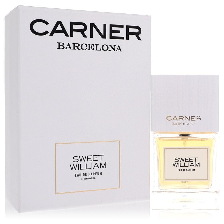 Sweet William by Carner Barcelona Eau De Parfum Spray 3.4 oz: Sweet William by Carner Barcelona Eau De Parfum Spray 3.4 oz Sweet William by Carner Barcelona Eau De Parfum Spray captures the exotic flair of the bright red flower that shares its name. The fragranc