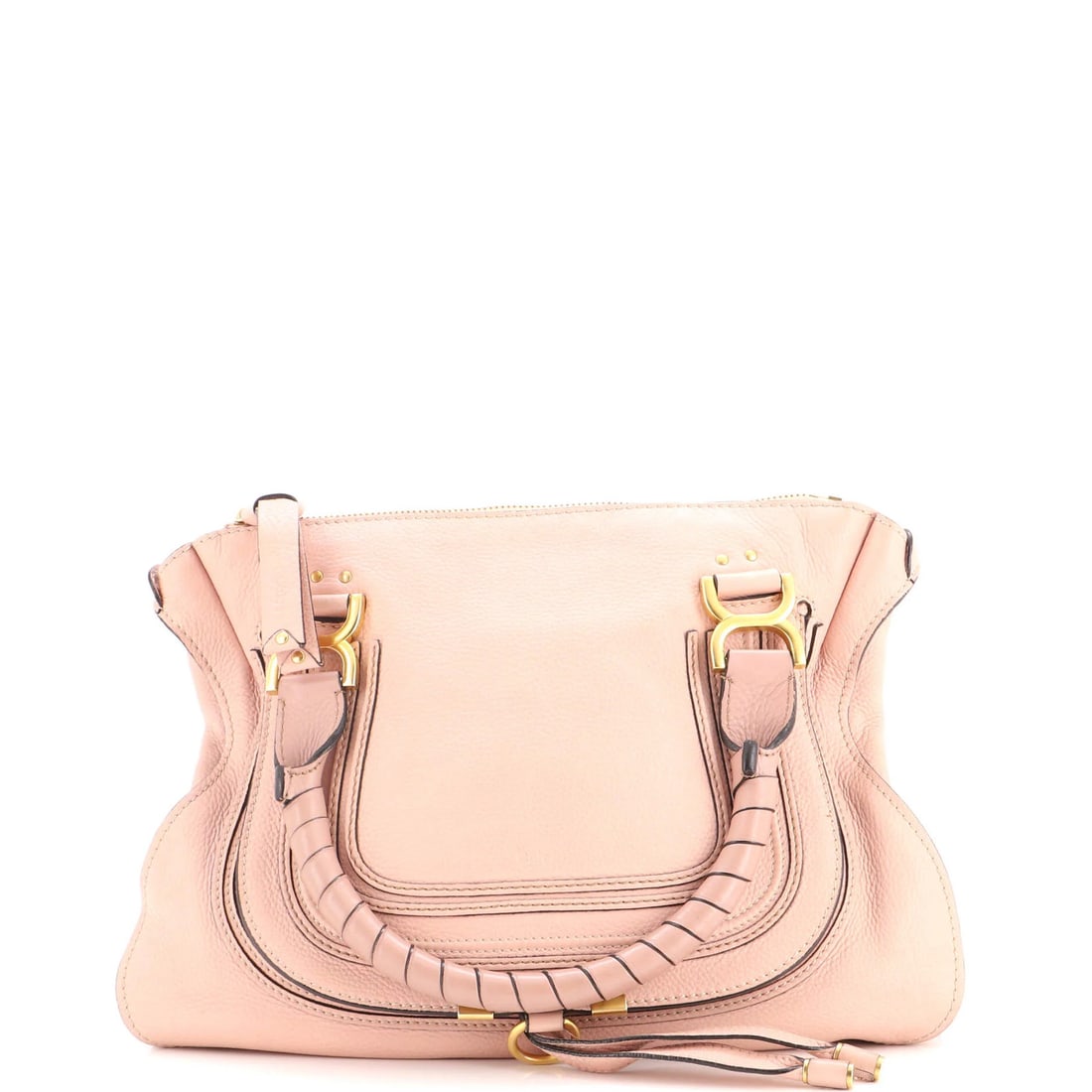 Chloe Marcie Shoulder Bag Leather Medium: Chloe Marcie Shoulder Bag Leather Medium Pink Chloe Marcie Shoulder Bag Leather Medium, featuring a medium size with a 5" handle drop and 18" strap drop. The bag boasts a stylish exterior in pink
