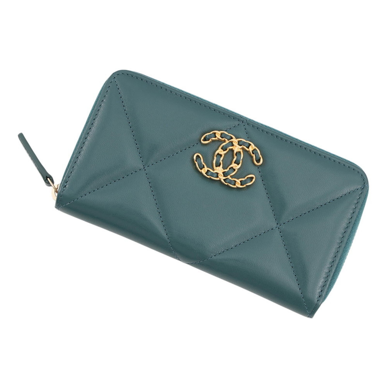 Chanel Long Wallet (Bi-Fold) Leather: Chanel Long Wallet (Bi-Fold) Leather Item Specifics: Brand: Chanel Type: Long wallet (bi-fold) Gender: Women Material: Leather Color: Dark green Size (HxWxD): 8.5cm x 15.5cm / 3.34'' x 6.1'' Product D