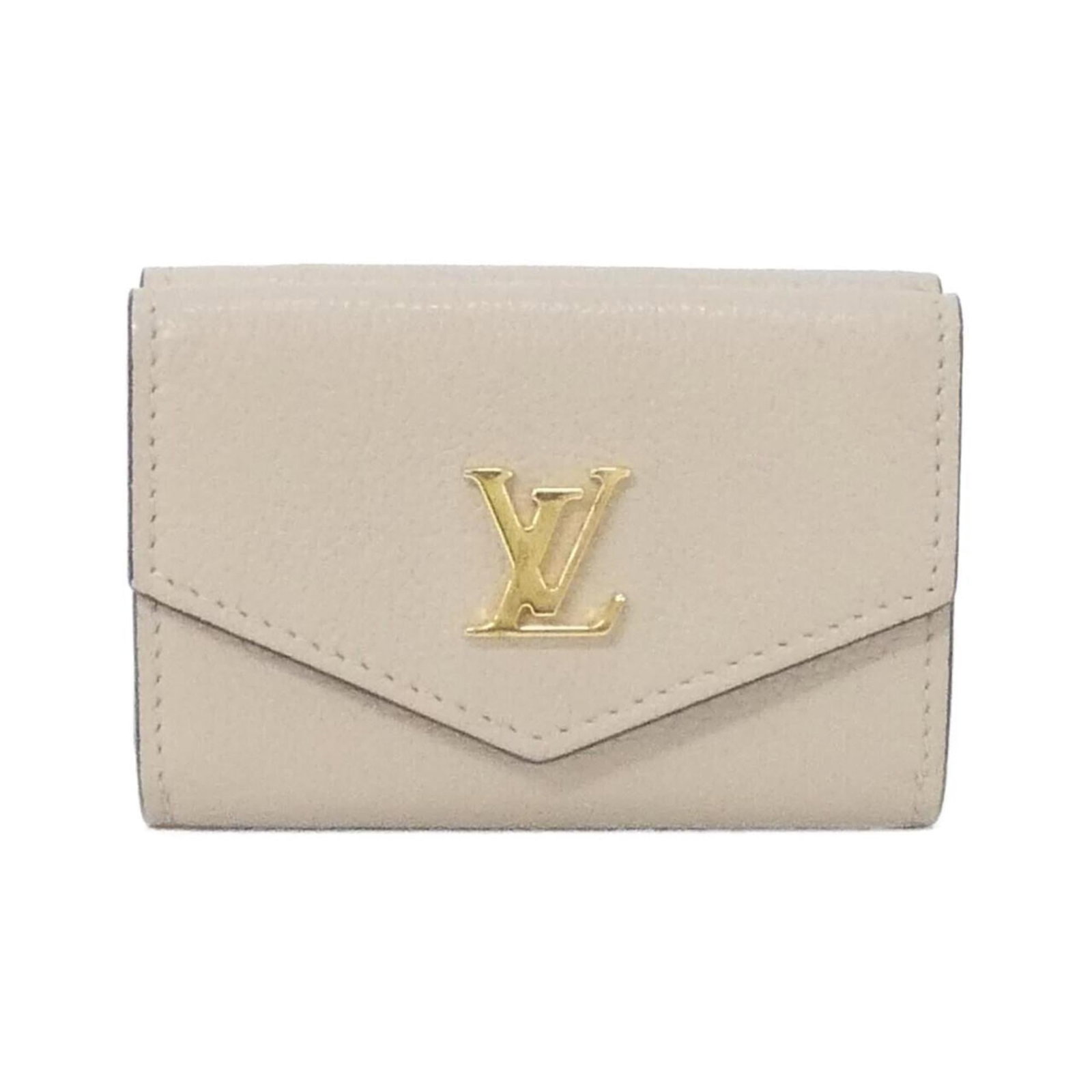 Leather wallet fold Louis Vuitton: Leather wallet fold Louis Vuitton Grayish grayish Louis Vuitton tri-fold wallet made from high-quality calf leather. This stylish accessory comes with a dust bag for added protection and convenience.