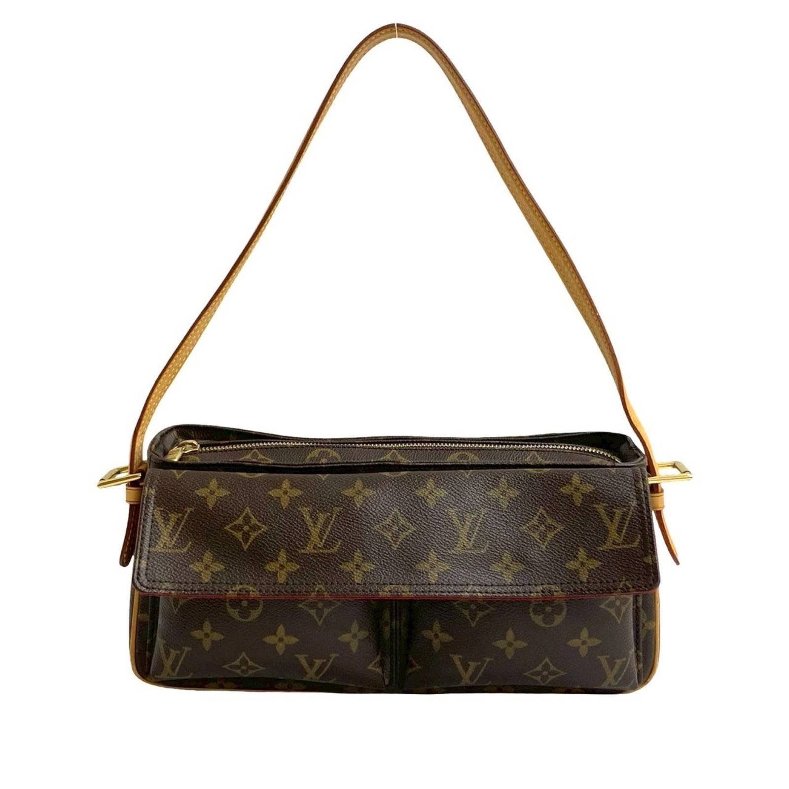 Leather Pvc Tote Bag Louis Vuitton: Leather Pvc Tote Bag Louis Vuitton Brown Leather PVC Tote Bag from Louis Vuitton. This shoulder bag features a classic design with a combination of leather and PVC materials, measuring 13cm x 30cm x 9