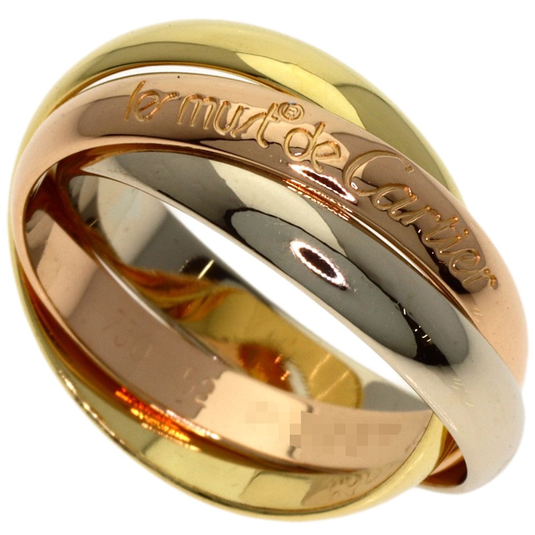 Yellow Gold K18 White Gold Cartier Trinity #52 Ring (1 of 5)