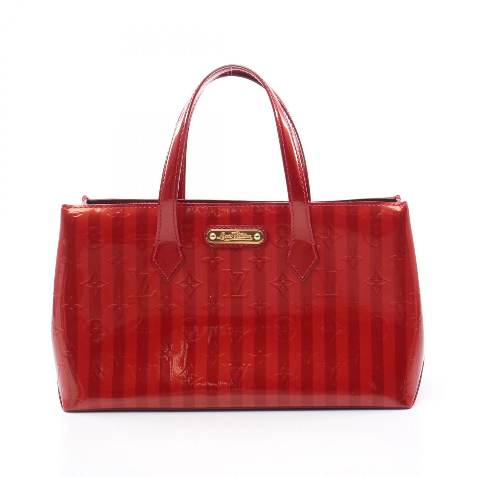 Handbag Vernis Louis Vuitton: Handbag Vernis Louis Vuitton Vernis Louis Vuitton handbag in red color, featuring a distinctive vernis material and classic design. Measuring 17cm x 29.5cm x 14cm, this stylish accessory is perfect fo