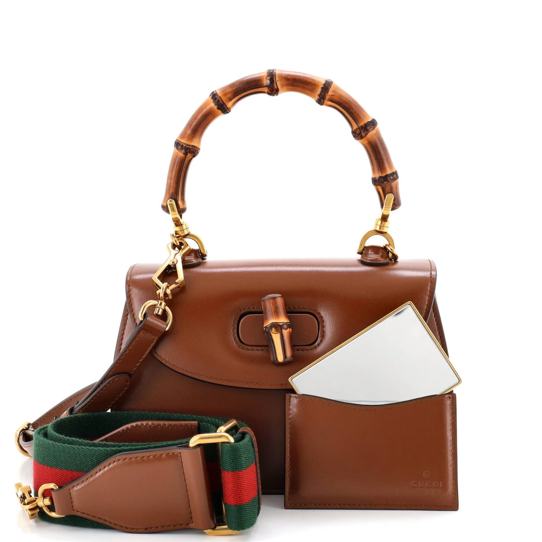 Gucci bamboo bag top handle leather small (1 of 6)