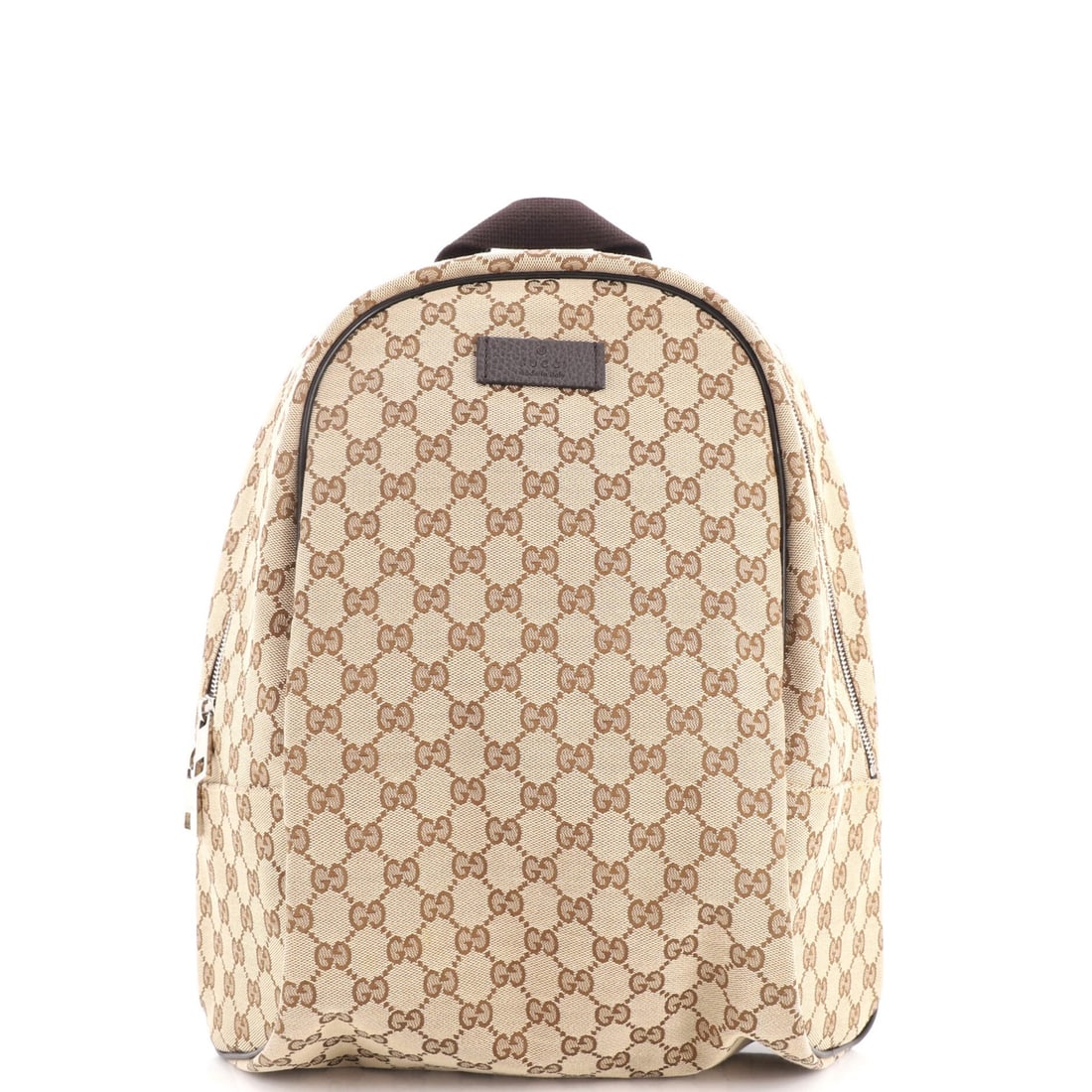Gucci Zip Around Travel Backpack GG Canvas: Gucci Zip Around Travel Backpack GG Canvas Brown Gucci Zip Around Travel Backpack GG Canvas, measuring 14" x 11.5" x 5". Item Specifics: Brand: Gucci Exterior Material: Canvas Plain Style: Backpacks