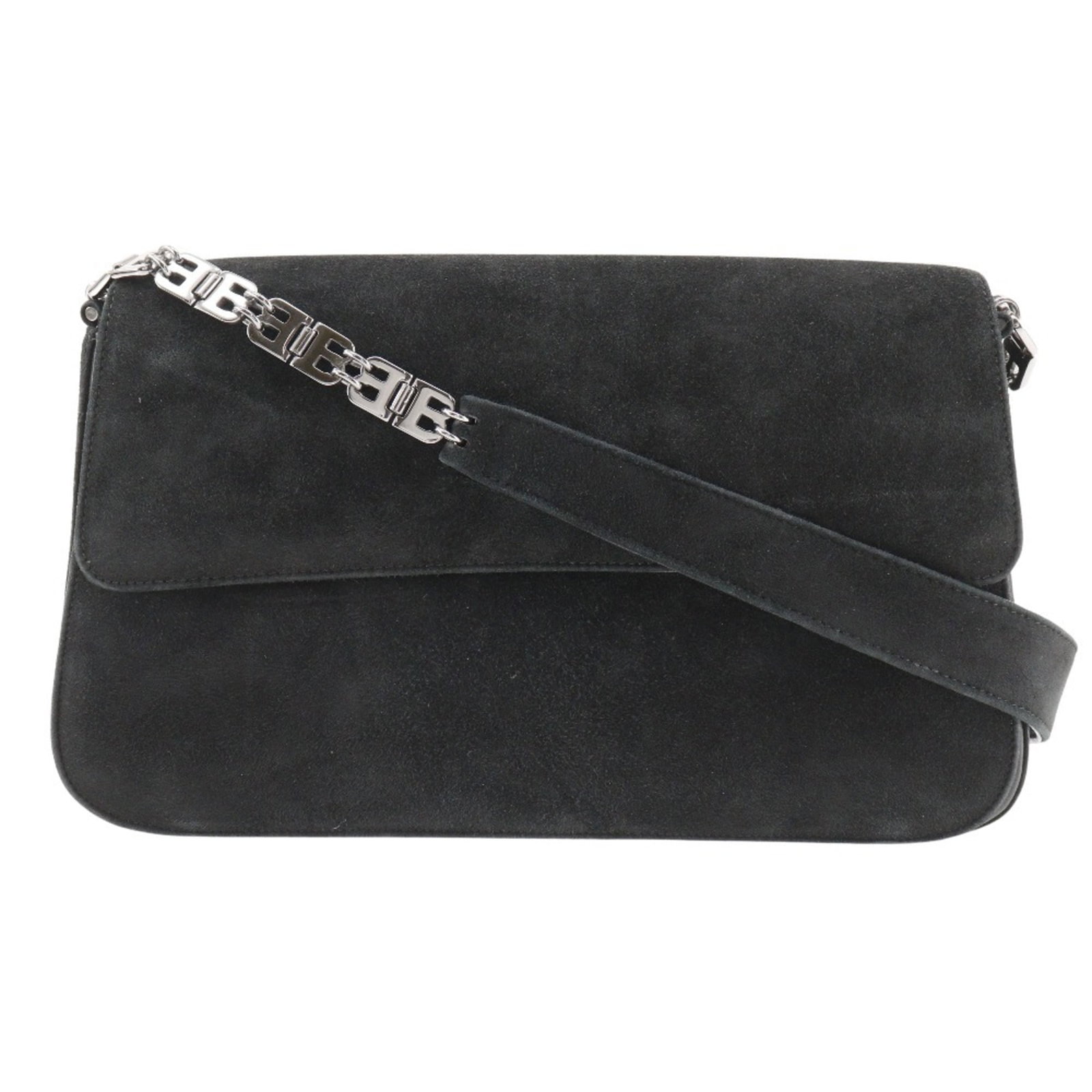 Shoulder bag suede bag Bally: Shoulder bag suede bag Bally Suede shoulder bag from Bally, featuring an open outer pocket and a sleek black color. Measuring 33cm x 28cm x 7cm, it weighs 461g and has adjustable strap length of