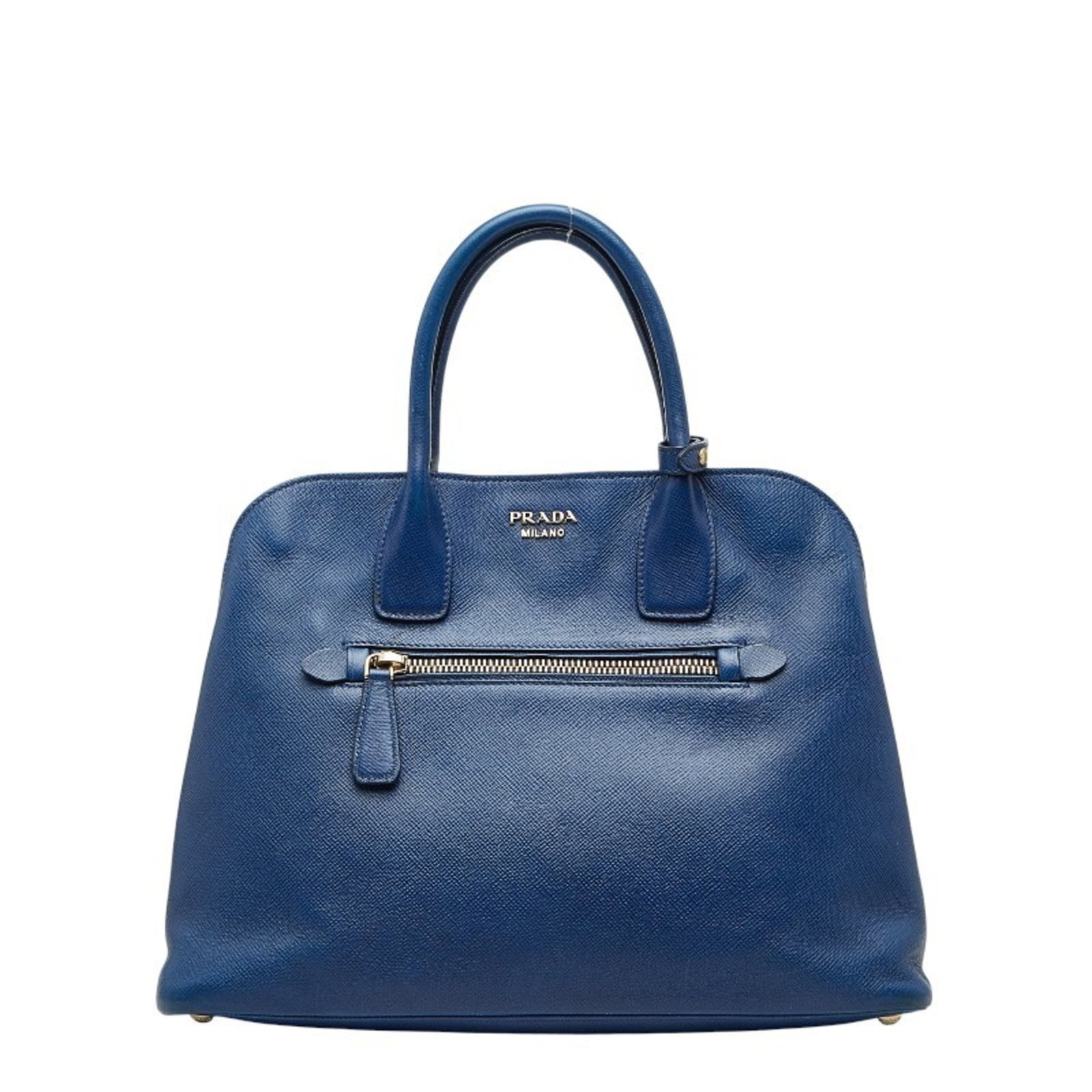 Handbag leather by Prada: Handbag leather by Prada Saffiano leather Prada handbag in blue, measuring 26cm x 39cm x 18cm. This item comes with a guarantee card and is made from high-quality Saffiano leather, known for its