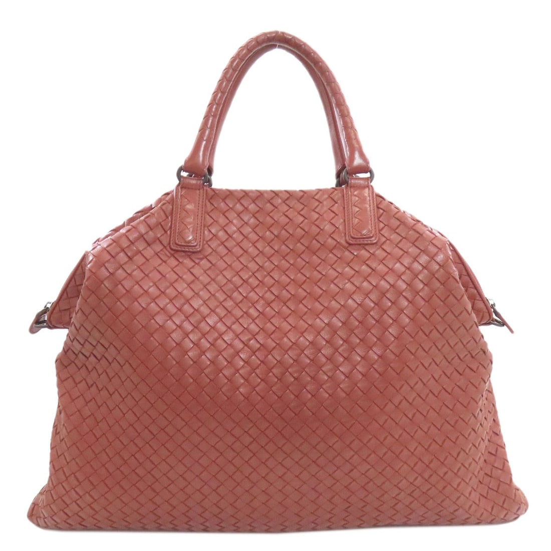 Veneta Intrecciato Handbag 2Way Calf: Veneta Intrecciato Handbag 2Way Calf Brown Veneta Intrecciato Handbag with 2Way Calf Construction. This Bottega Veneta handbag features a classic design with an iconic intrecciato woven pattern, craft