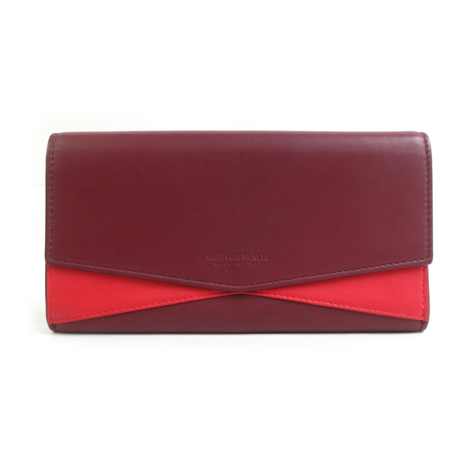Long Wallet Bi fold Leather Bottega Veneta: Long Wallet Bi fold Leather Bottega Veneta Bordeaux and Red color options available. This Bottega Veneta long wallet features bi-fold design with leather material, measuring 10cm x 18.8cm x 1.5cm in
