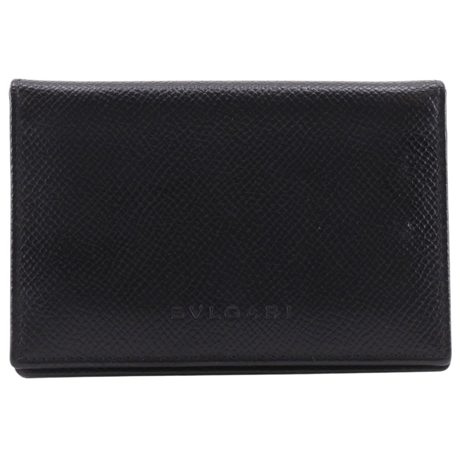Card case Leather from Bvlgari: Card case Leather from Bvlgari This Bvlgari card case is crafted from high-quality leather, offering a sleek and sophisticated design. Measuring 7.5cm x 11cm x 1cm, it provides ample space for cards a