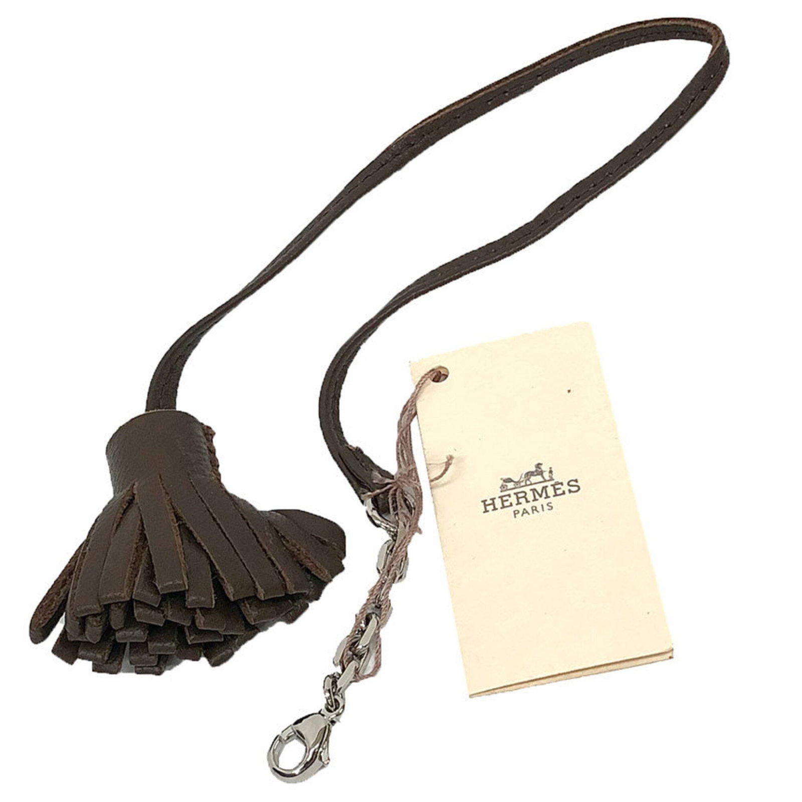 Hermes Carmen Cheetah Pompon Agneau Milo Brown Bookmark (1 of 3)
