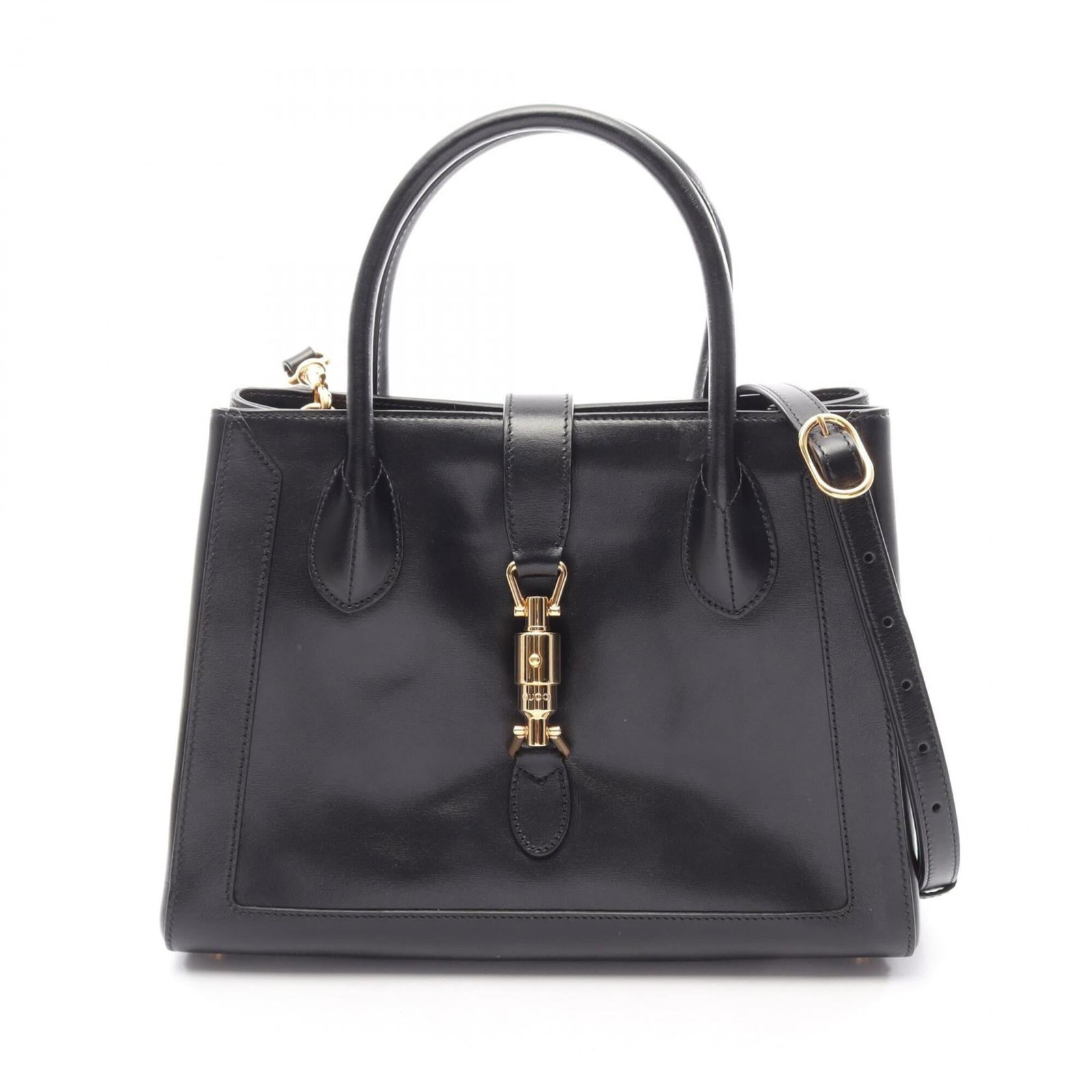 Gucci Handbag Leather: Gucci Handbag Leather Black Gucci leather handbag with dimensions 22cm x 30cm x 11cm. This bag features high-quality leather material and a classic design. The signature is present on the item, indica