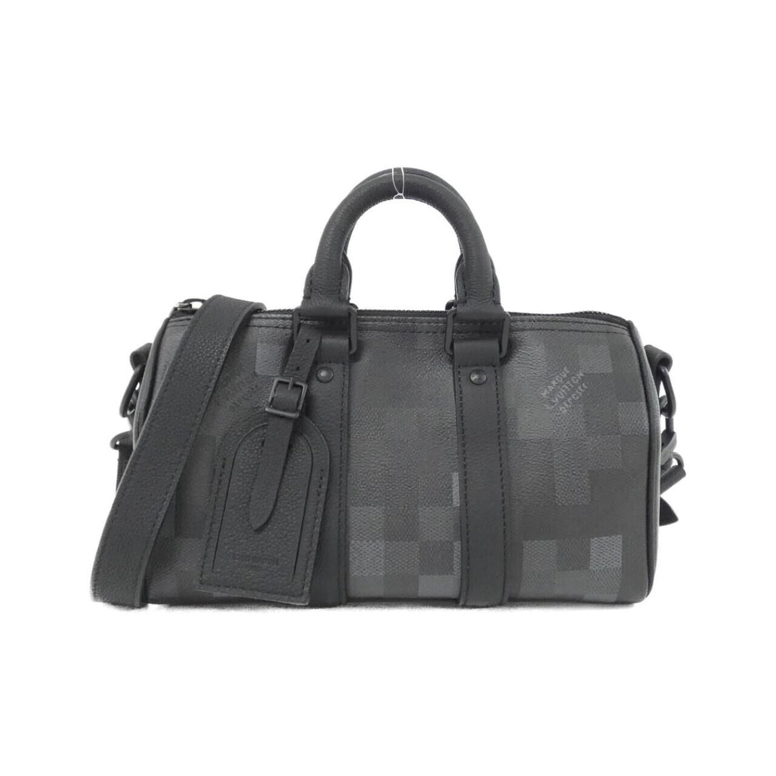 Boston Bag Coated Canvas by Louis Vuitton: Boston Bag Coated Canvas by Louis Vuitton Coated canvas construction provides durability and protection for the interior, while the black finish gives the Boston Bag its sleek and modern appearance. M