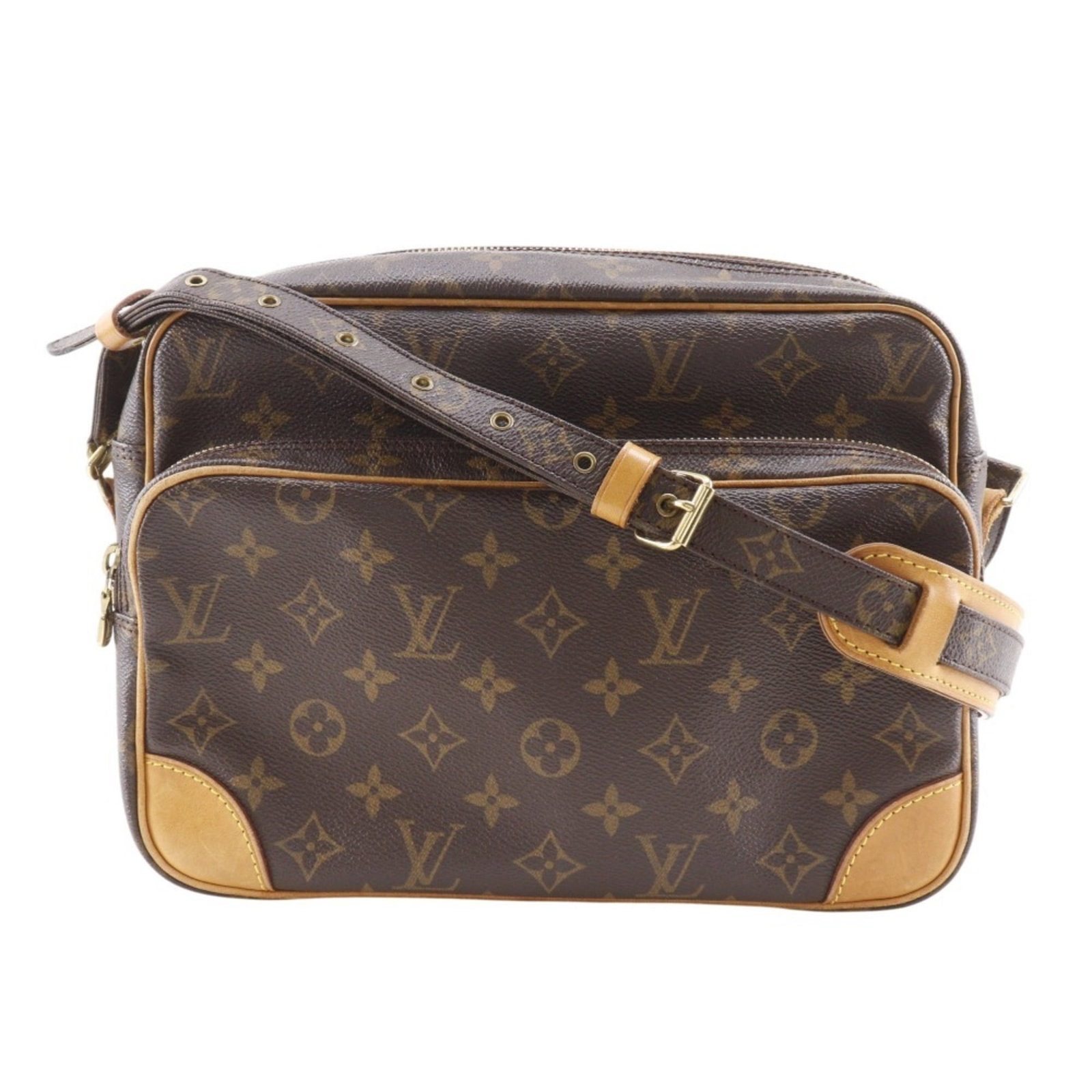 Shoulder Bag Monogram By Louis Vuitton: Shoulder Bag Monogram By Louis Vuitton Monogrammed with iconic Louis Vuitton design, this brown shoulder bag boasts the brand's signature style. Crafted from high-quality materials, its classic shape 