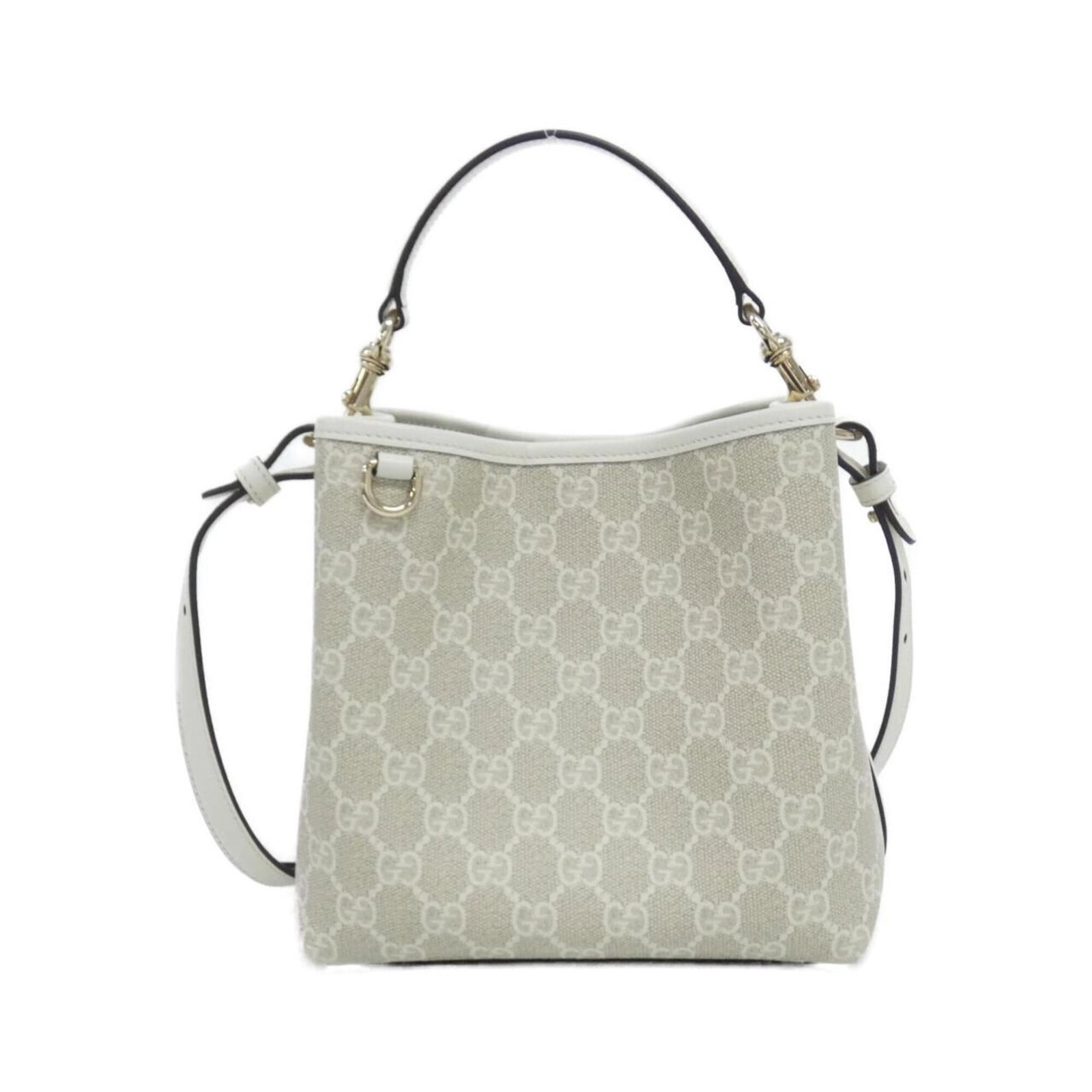 Coated canvas leather handbag: Coated canvas leather handbag Coated canvas leather handbag in beige and white, featuring a classic design with clean lines and minimal embellishments. Made from high-quality coated canvas and