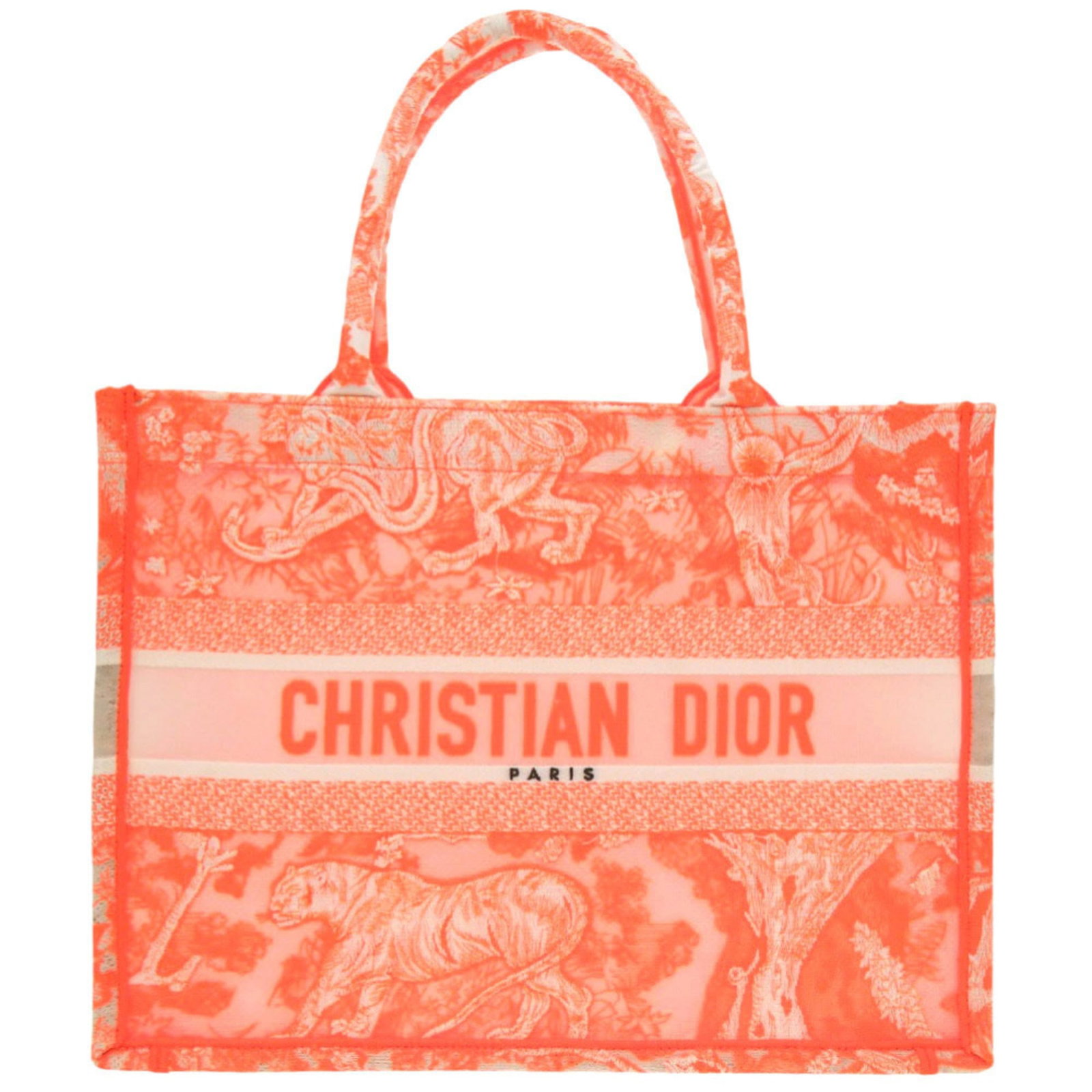 Handbag Mesh Jacquard by Christian Dior: Handbag Mesh Jacquard by Christian Dior Mesh Jacquard by Christian Dior - A vibrant orange and white handbag with intricate mesh design, crafted from high-quality materials. Measuring 27.5cm x 36.5cm