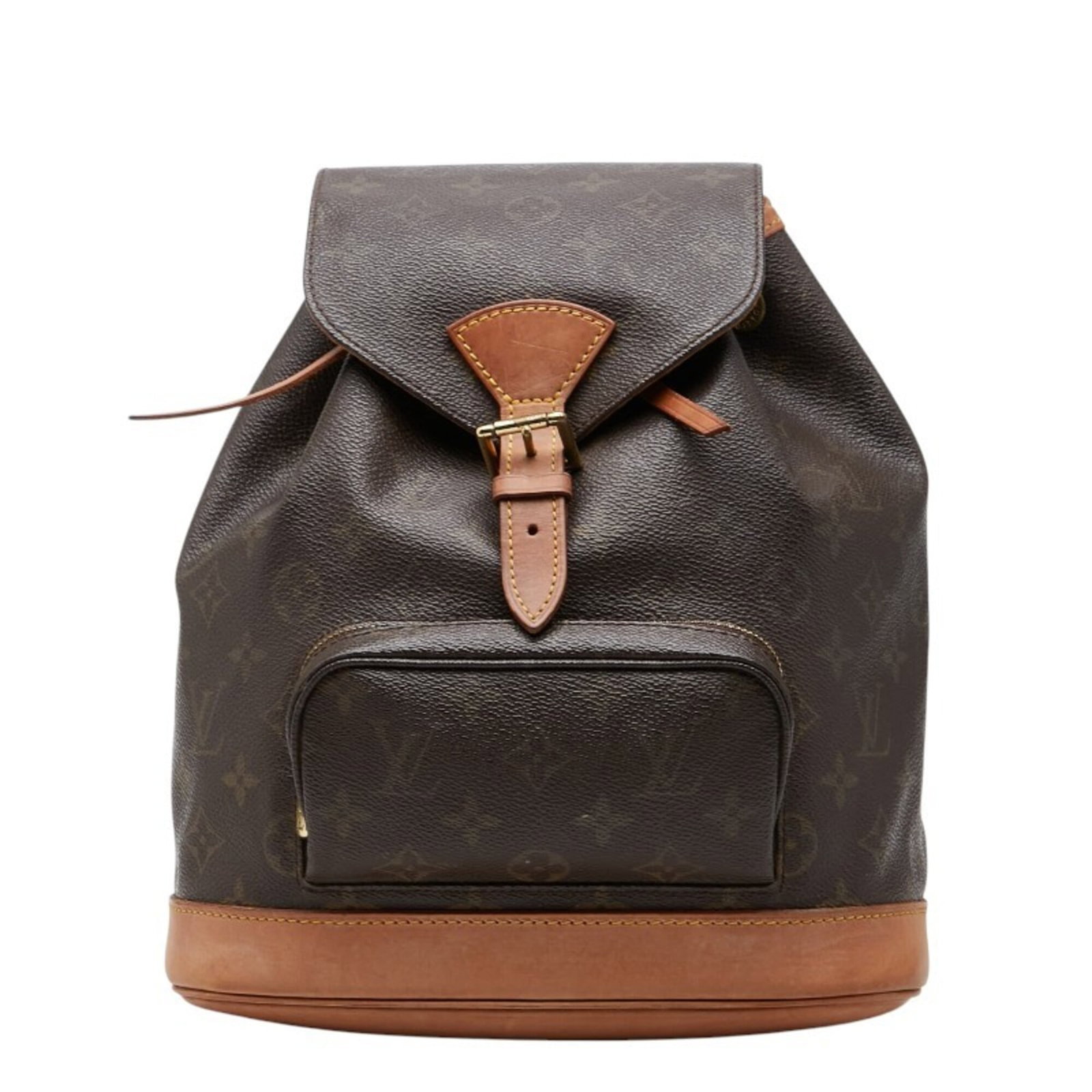 Louis Vuitton PVC Leather Backpack: Louis Vuitton PVC Leather Backpack PVC and leather combine in the iconic Louis Vuitton Monogram design, creating a stylish and durable backpack. With its classic brown color and precise measurements,