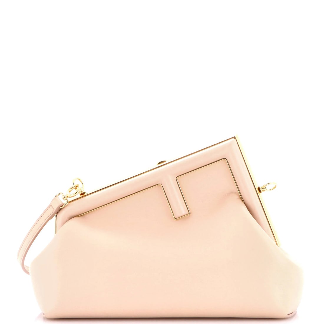 Bag Leather Small Fendi: Bag Leather Small Fendi Small Fendi Leather Clutch in Neutral Color. This neutral-colored leather clutch features gold hardware and measures 7.5" in height, 9.5" in width, and 4" in depth. With its sc