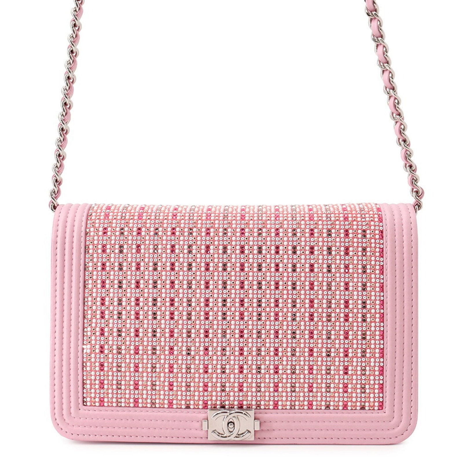 Chain Rhinestone Leather Wallet Shoulder Chanel (1 of 19)