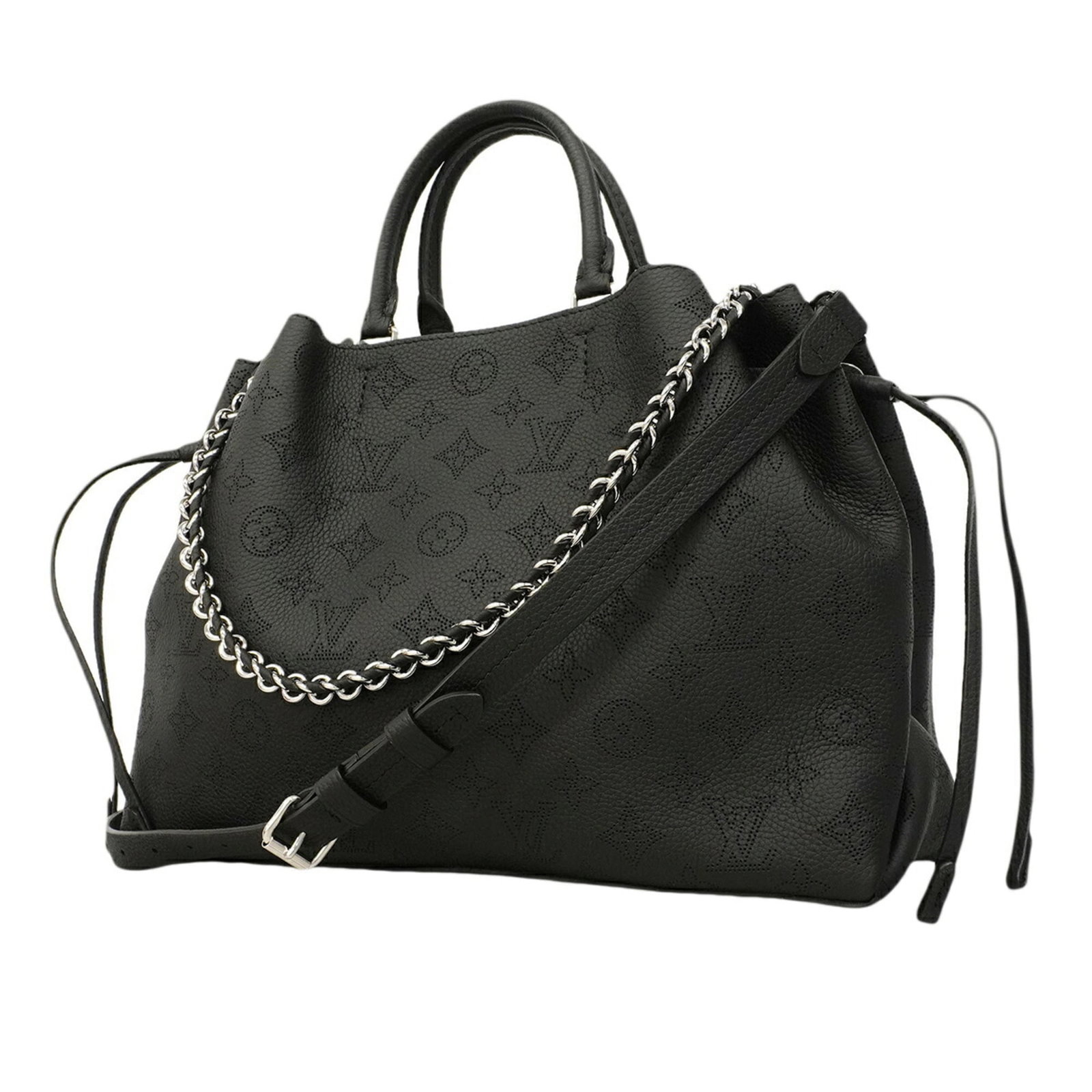 Louis Vuitton Handbag: Louis Vuitton Handbag The Louis Vuitton handbag boasts sleek lines and a sophisticated Noir color, measuring 24.5cm x 33cm x 13cm in size. This stylish accessory features the classic M59200 design, pe