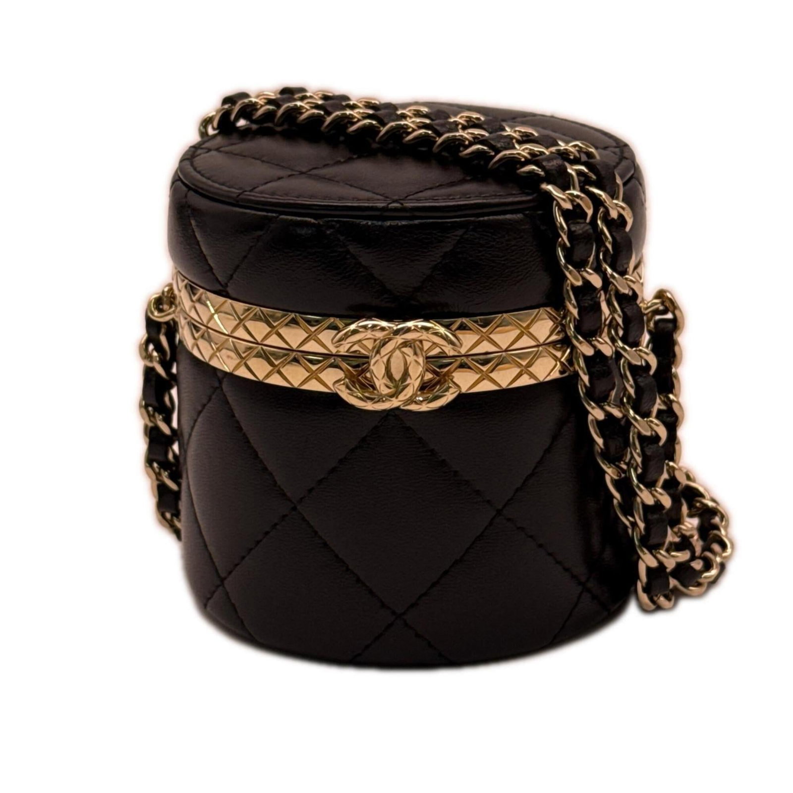 Shoulder Bag by Chanel: Shoulder Bag by Chanel Black Chanel shoulder bag with dimensions 9cm x 8.5cm x 8.5cm, perfect for everyday carry. This stylish and compact bag features a sleek design that complements any outfit. Its