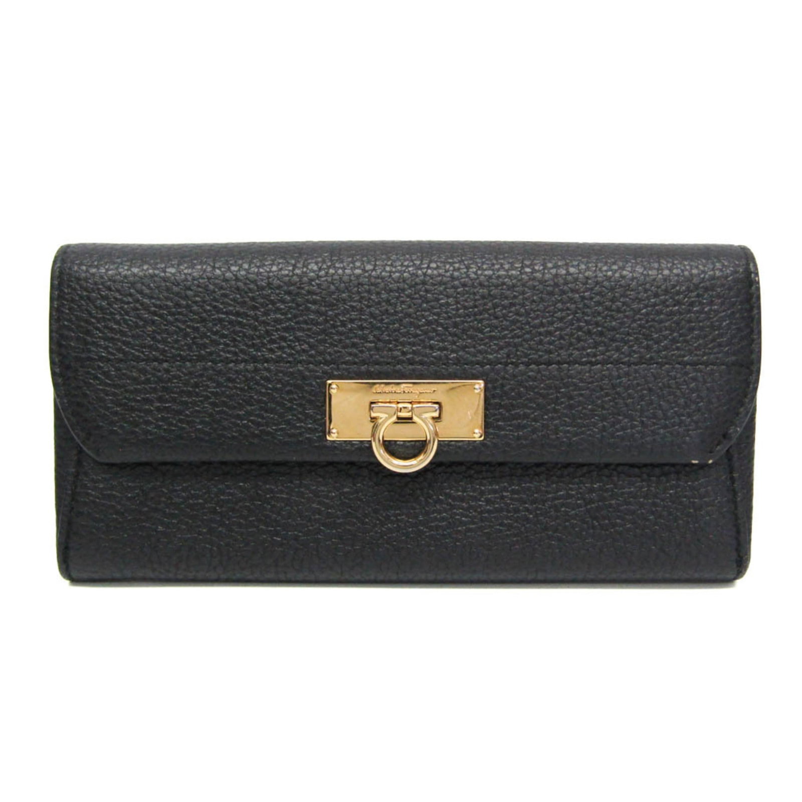 Long Wallet Ferragamo Salvatore Bi Fold Leather: Long Wallet Ferragamo Salvatore Bi Fold Leather The Salvatore Ferragamo Long Wallet in black leather features a sleek bi-fold design with multiple compartments, including a coin purse and bill slots. 