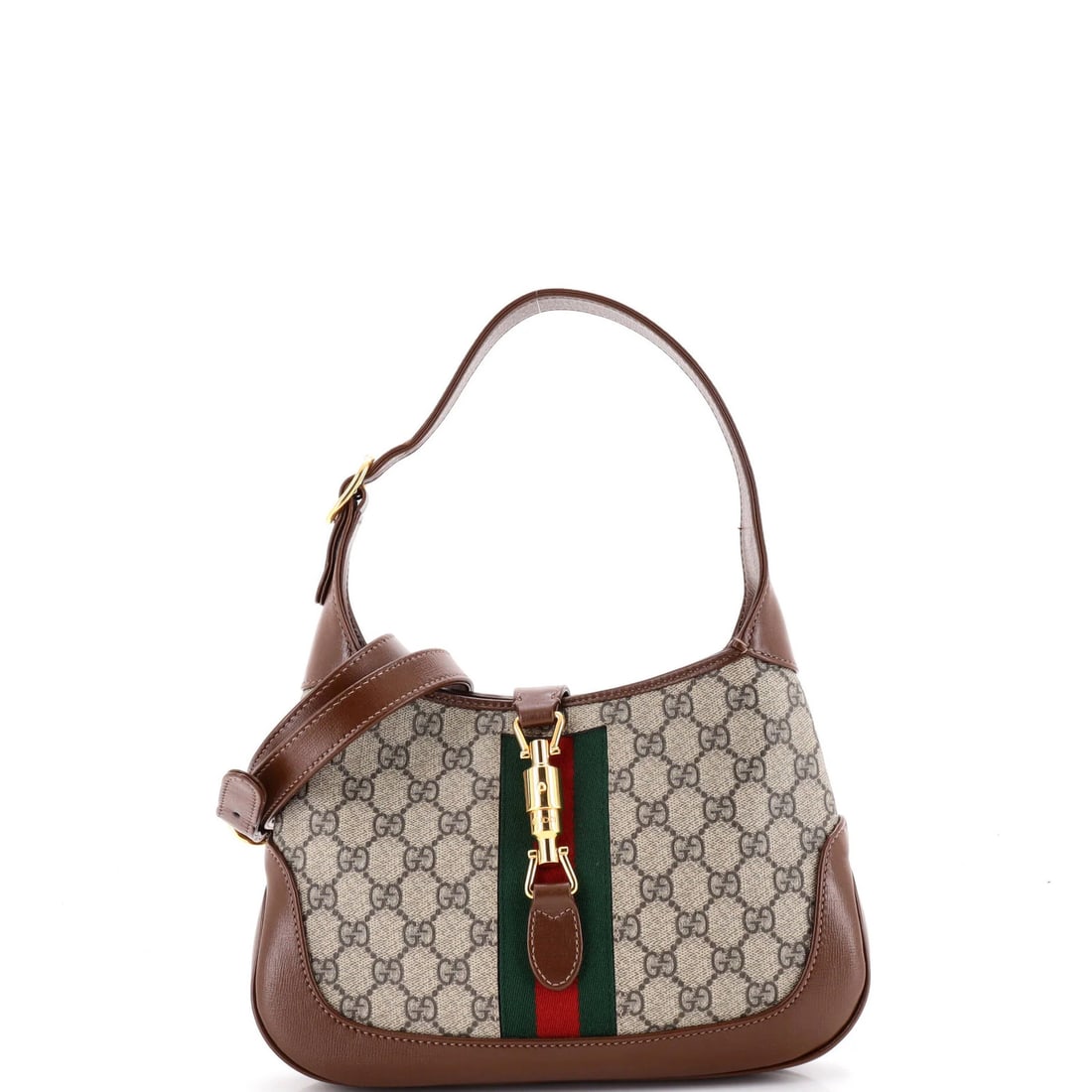 Coated canvas small hobo gucci jackie 1961: Coated canvas small hobo gucci jackie 1961 Small Hobo Gucci Jackie 1961 in Excellent Condition. This iconic small hobo bag features coated canvas and leather exterior, with a neutral microfiber interi