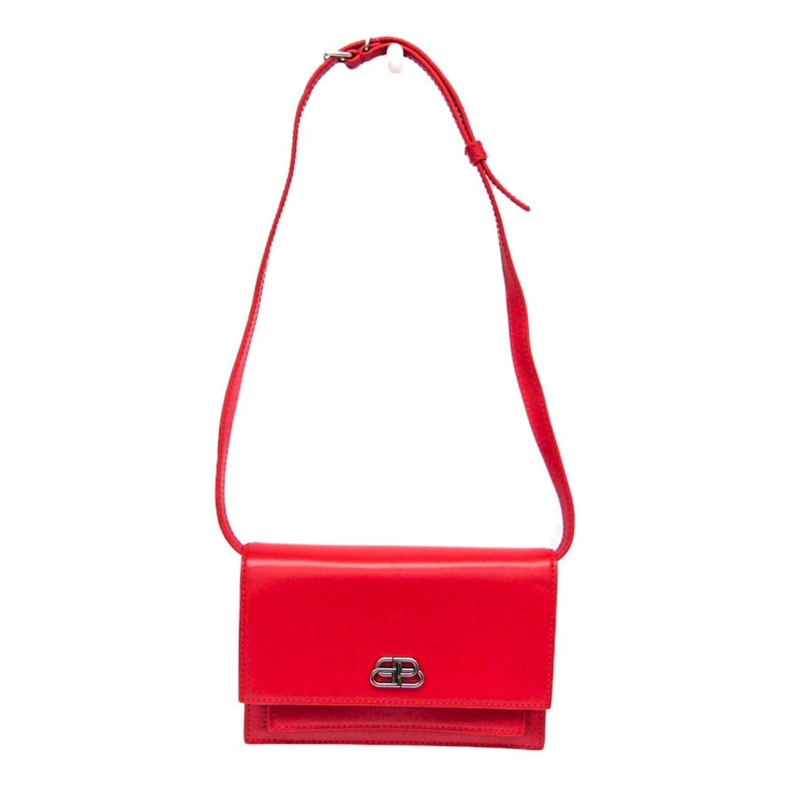 Fanny Pack Bag Leather Shoulder Balenciaga: Fanny Pack Bag Leather Shoulder Balenciaga Sharp XS Balenciaga leather fanny pack features a striking red color and gunmetal hardware, with an adjustable strap for a customizable fit. The bag boasts a