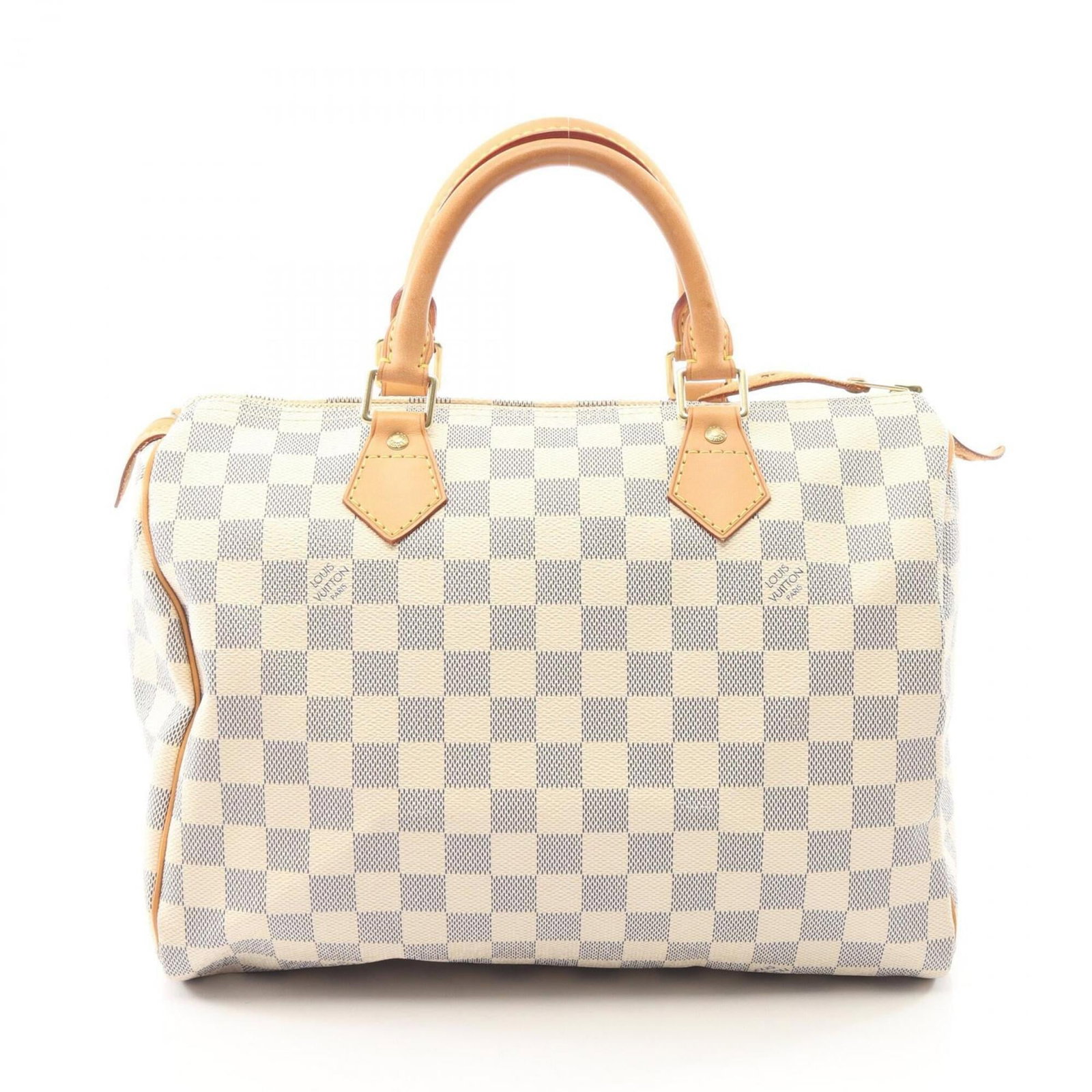 Vuitton Louis Damier Azur Leather Handbag: Vuitton Louis Damier Azur Leather Handbag White Damier Azur leather, iconic Louis Vuitton design. This N41533 handbag measures 22cm x 30cm x 17cm and features the signature Louis Vuitton style. Made f