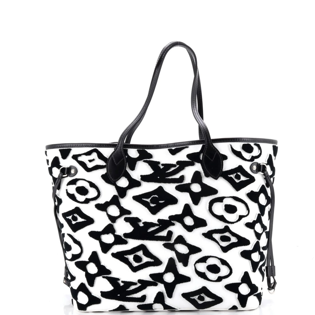 Louis Vuitton Neverfull NM Tote Limited Edition Urs Fischer Tufted Monogram: Louis Vuitton Neverfull NM Tote Limited Edition Urs Fischer Tufted Monogram Canvas Coated Velvet exterior and Leather interior, this Limited Edition Louis Vuitton Neverfull NM Tote features a