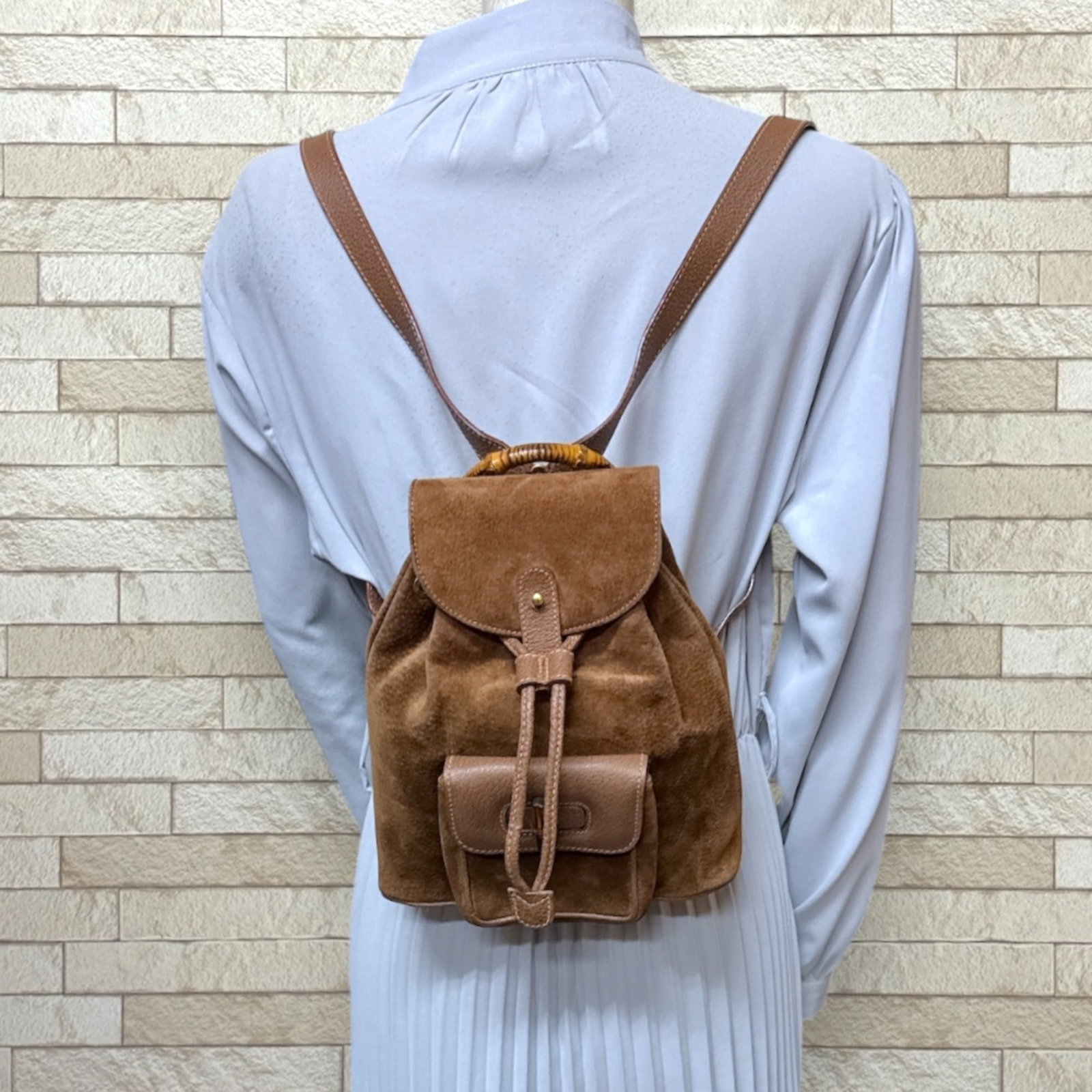 Suede Leather Backpack - 2
