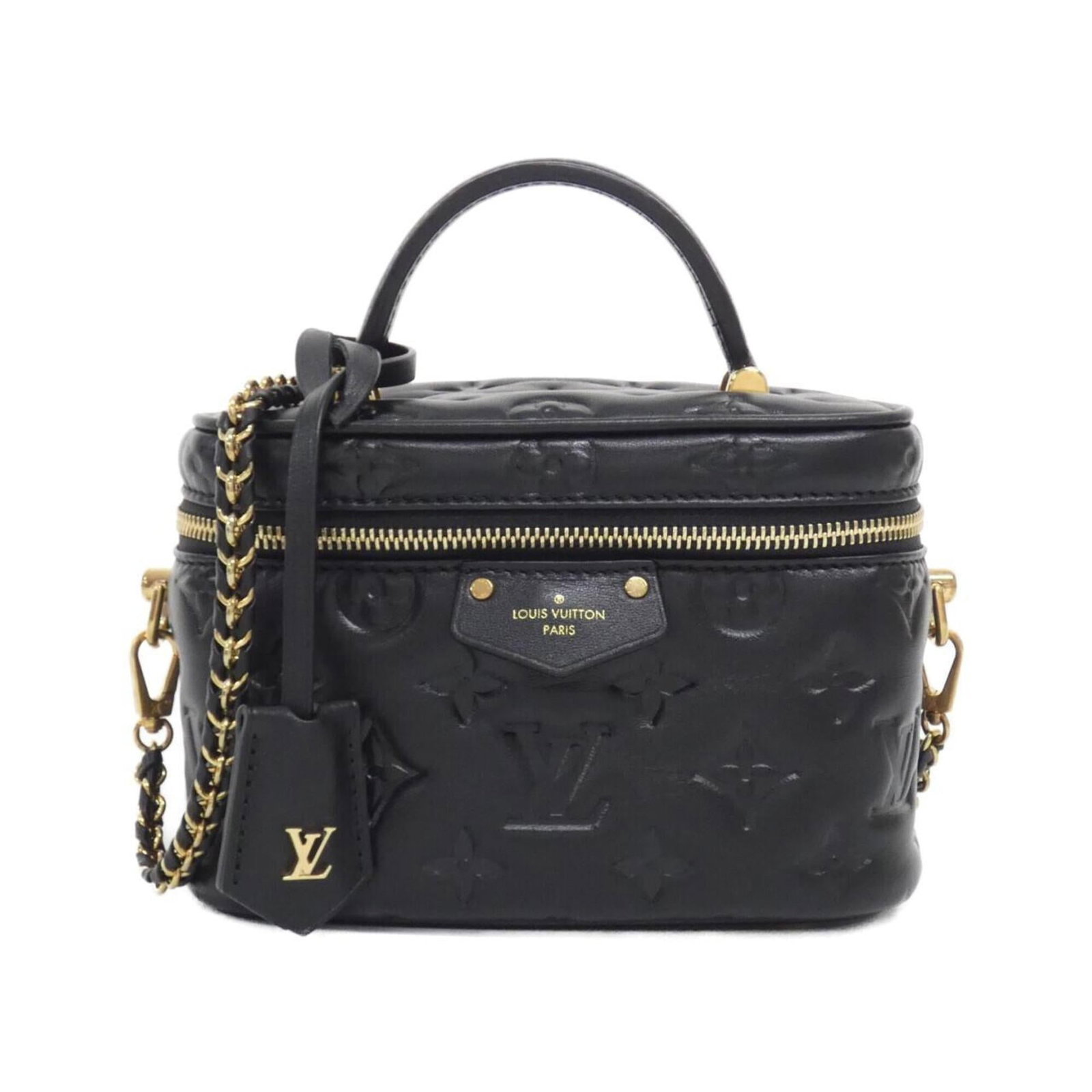Louis Vuitton Handbag Leather: Louis Vuitton Handbag Leather Black Louis Vuitton Handbag Leather measures 13cm x 20cm x 11cm, with a sleek design and premium leather material. The bag's classic style and durable construction make