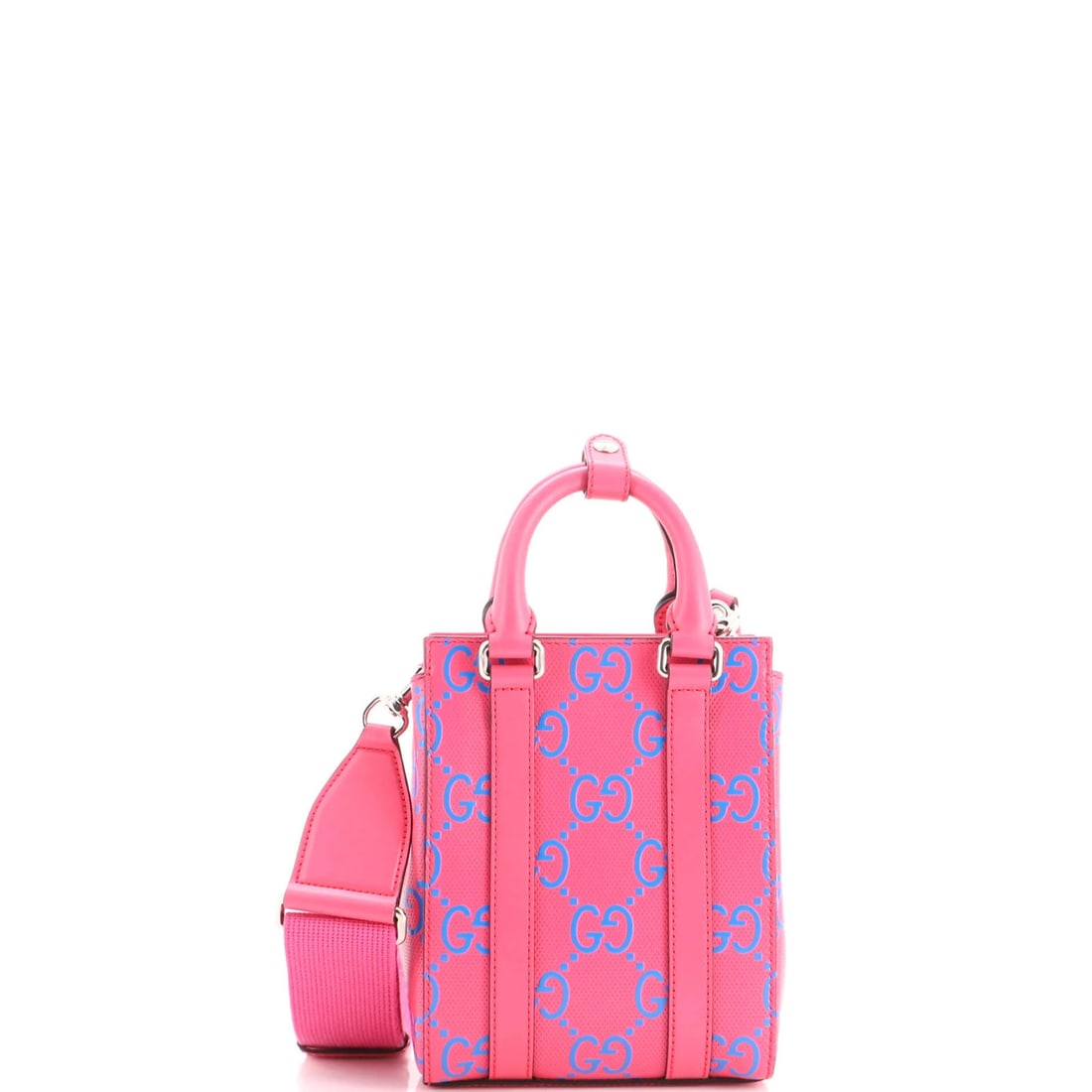 Gucci Leather GG Open Tote Convertible Perforated Mini (1 of 6)