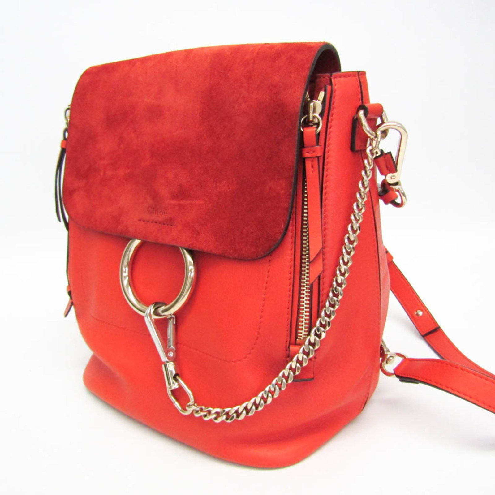 Leather Suede Backpack Chlo - 10